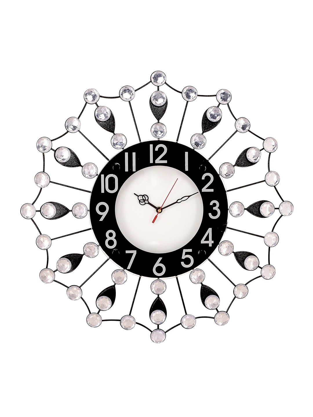 

eCraftIndia White Dial Crystal-Studded 18 cm Analogue Wall Clock