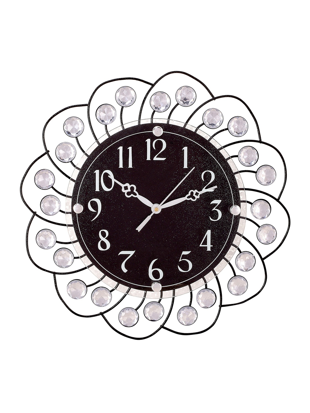 

eCraftIndia Black Dial Crystal-Studded 13 cm Analogue Wall Clock