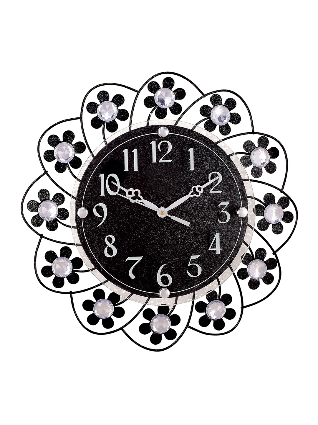 

eCraftIndia Black Dial Crystal-Studded 13 cm Analogue Wall Clock