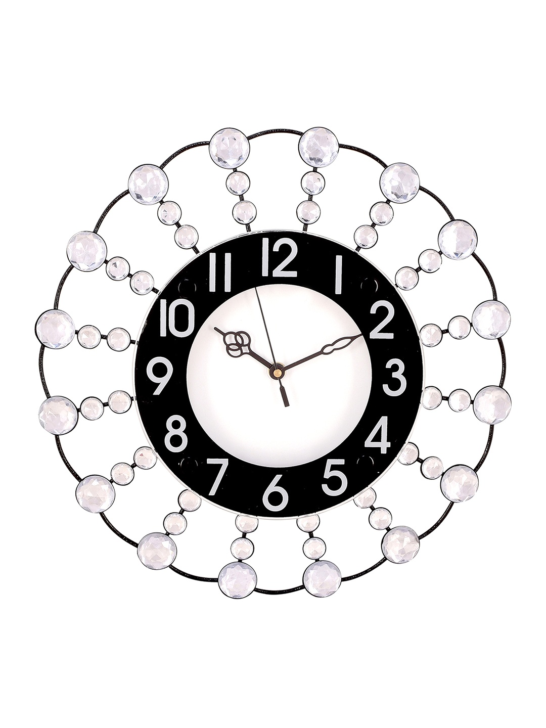 

eCraftIndia White Dial Crystal-Studded 12 cm Analogue Wall Clock