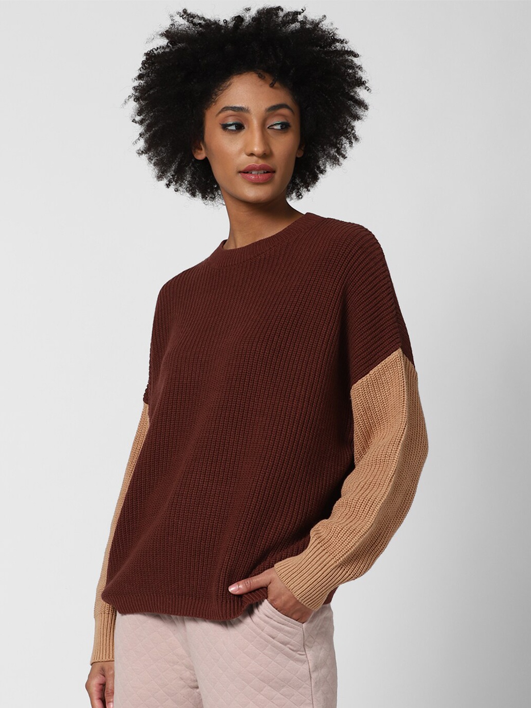 

FOREVER 21 Women Brown Pullover