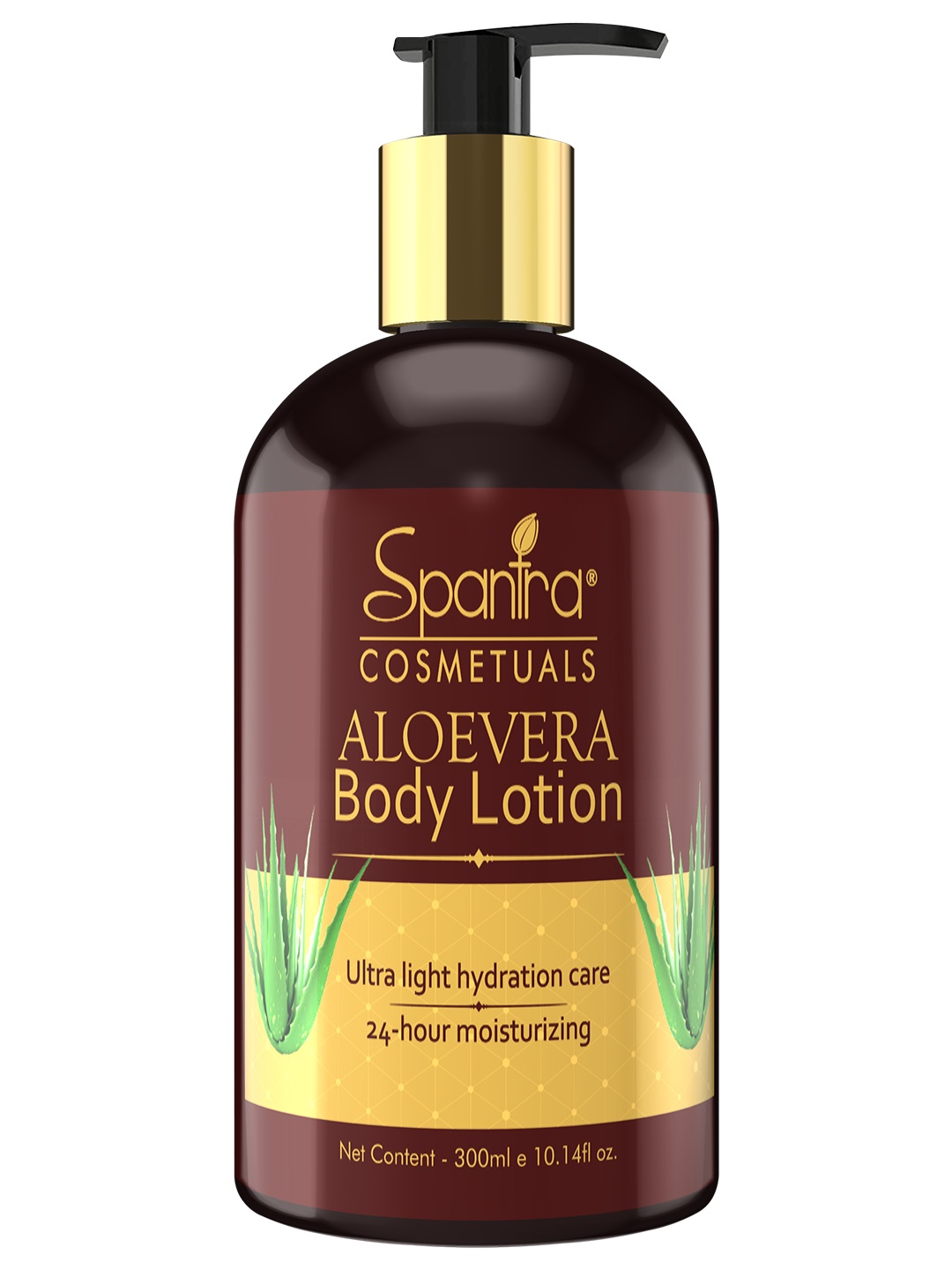 

Spantra Aloe vera Ultra Light Hydration Care Body Lotion-300ml, Gold