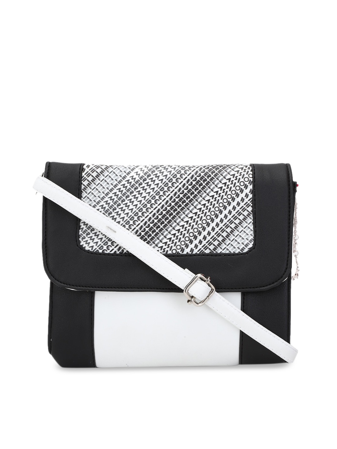 

FOREVER 21 White Colourblocked PU Structured Sling Bag