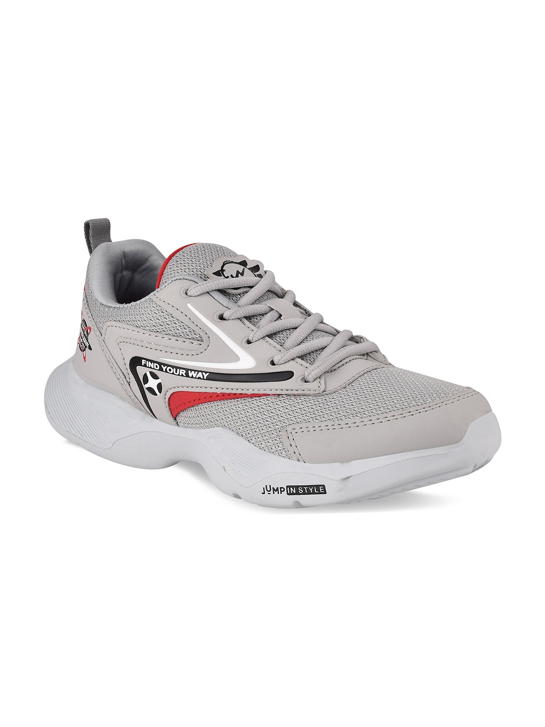 Campus Unisex Kids Grey Mesh Running Shoes