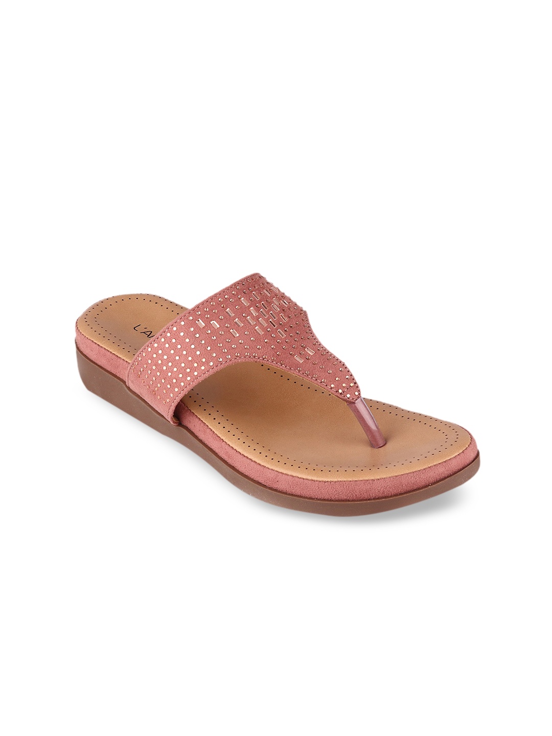 

LAMOURE BY RED CHIEF Women Pink Embellished Open Toe Flats