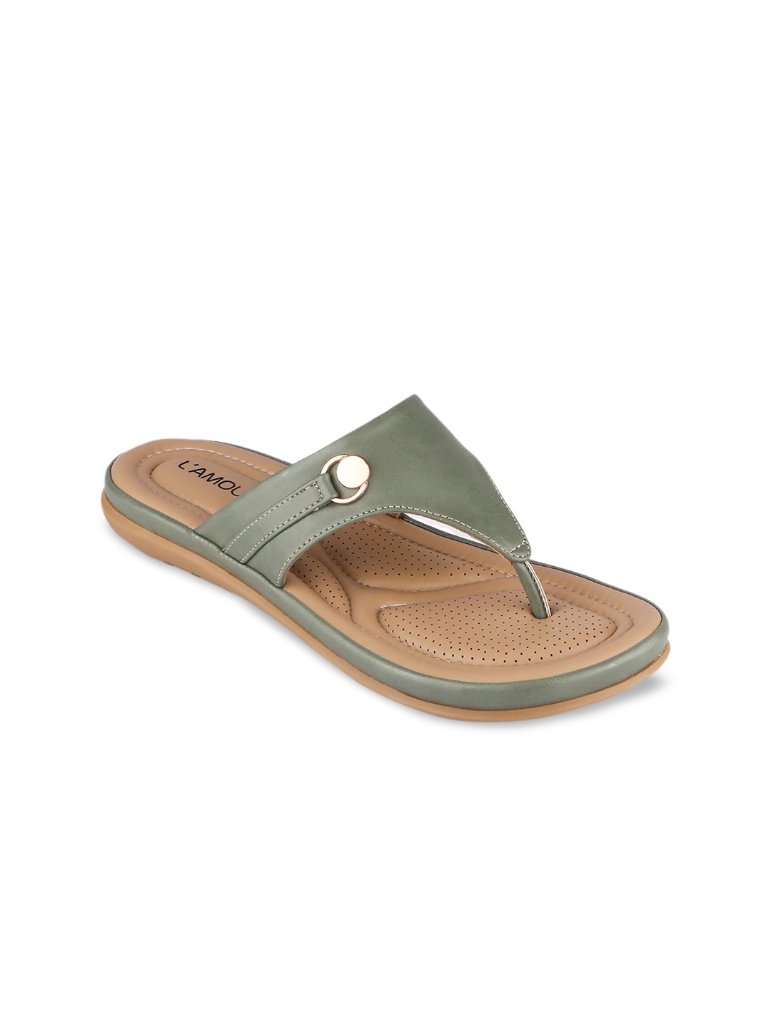 

LAMOURE BY RED CHIEF Women Green T-Strap Flats