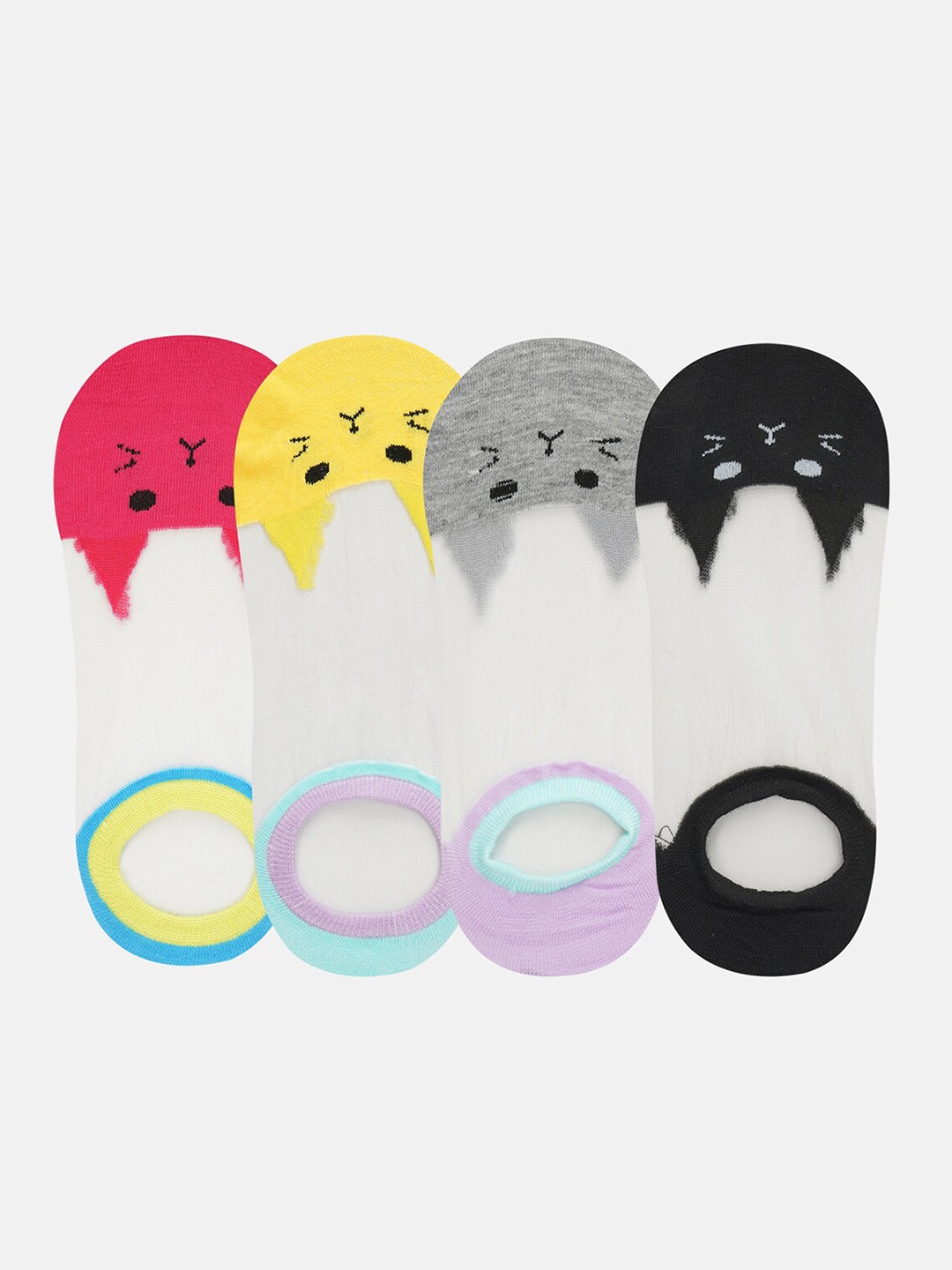 

SECRETS BY ZEROKAATA Women Pack Of 4 Assorted Shoe Liners Socks