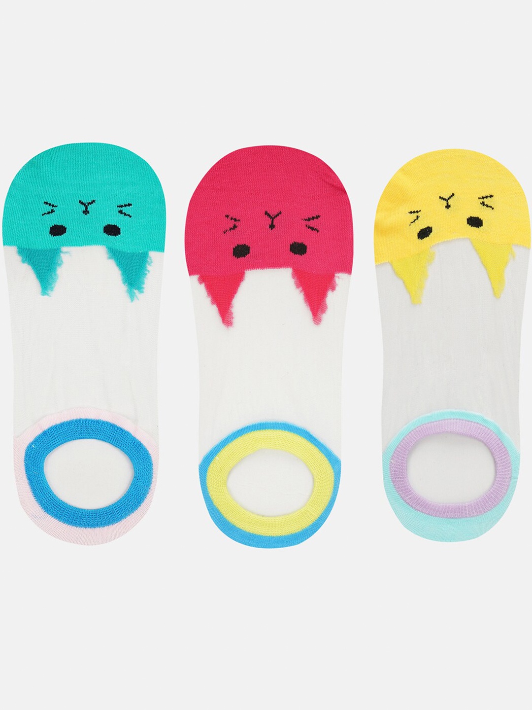 

SECRETS BY ZEROKAATA Women Pack Of 3 Assorted Shoe Liners Socks
