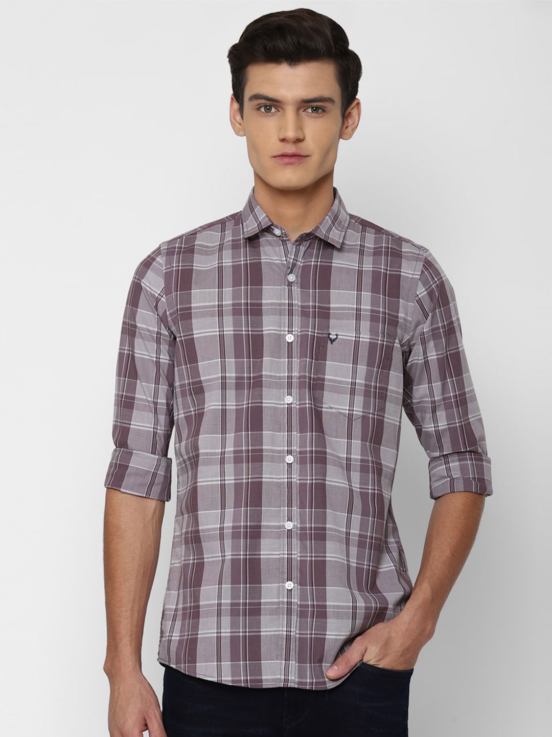 

Allen Solly Sport Men Grey Tartan Checked Casual Shirt