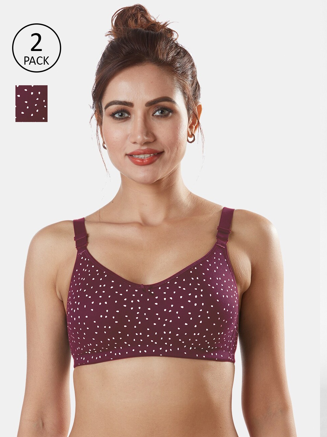 

Sonari Pack Of 2 Maroon Abstract Printed Bra nivyawinewine32C