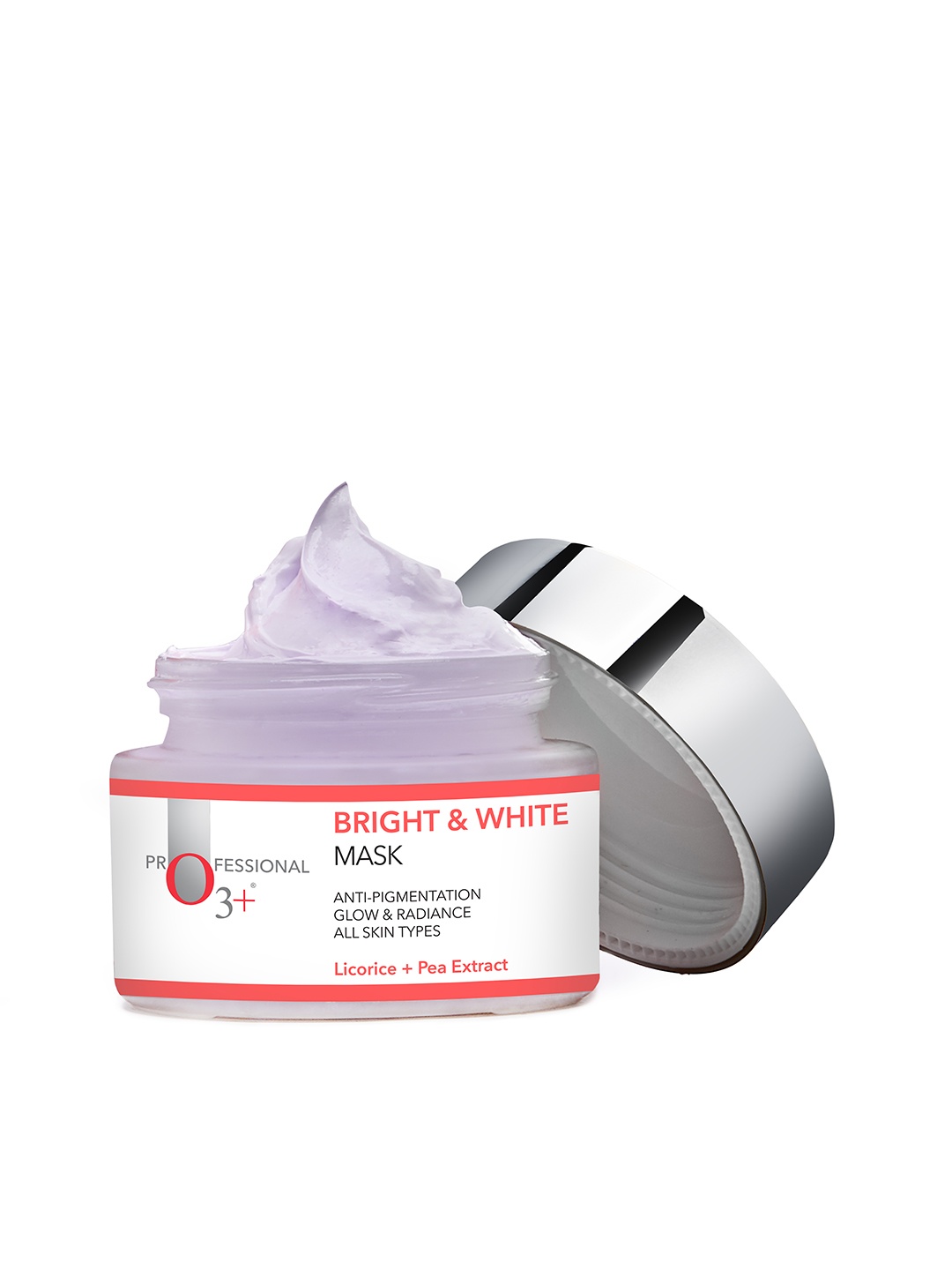 

O3+ Bright & White Vegan Mask with Licorice & Pea Extract - 50 g, Purple