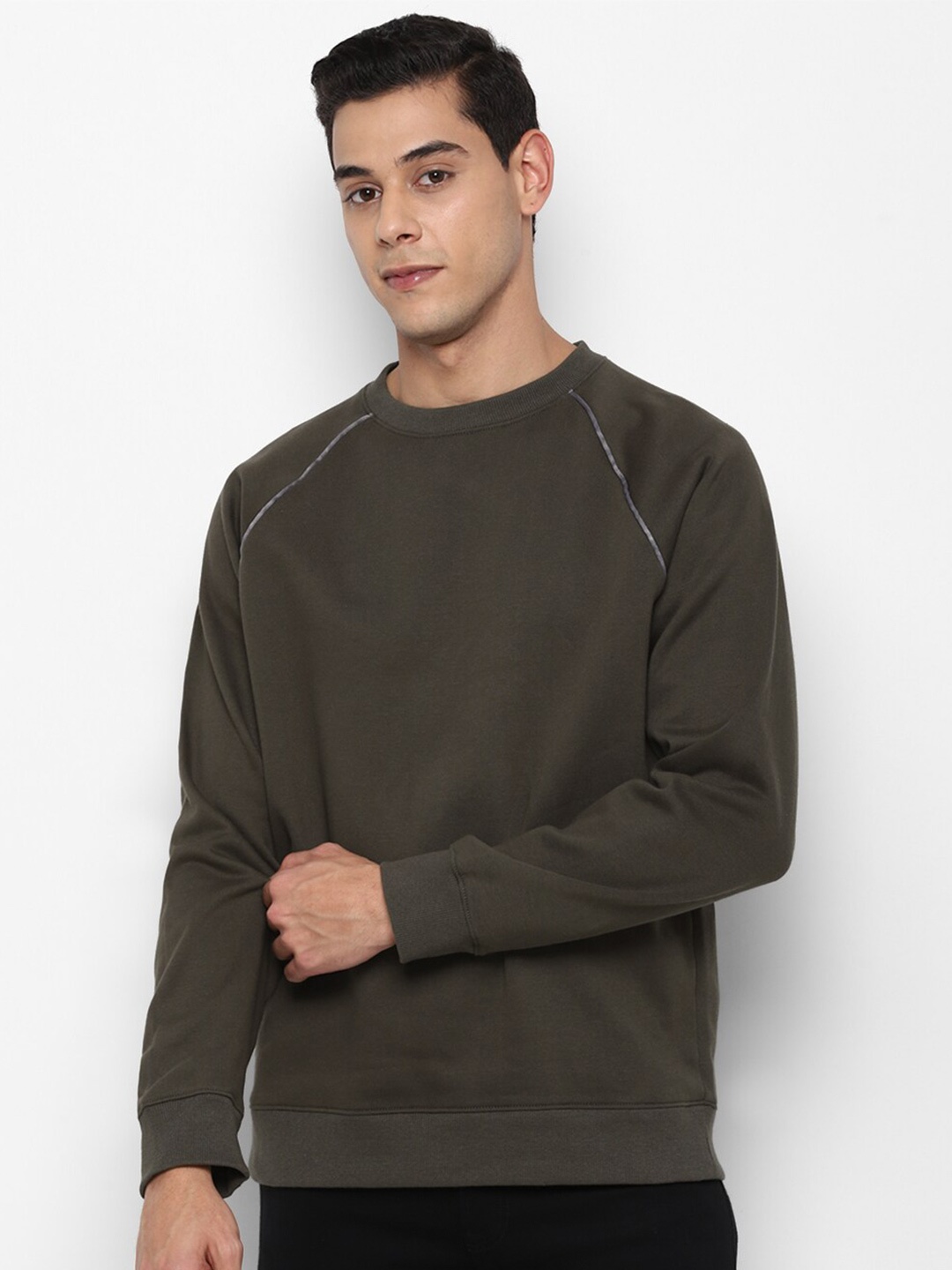 

FOREVER 21 Men Olive Green Sweatshirt