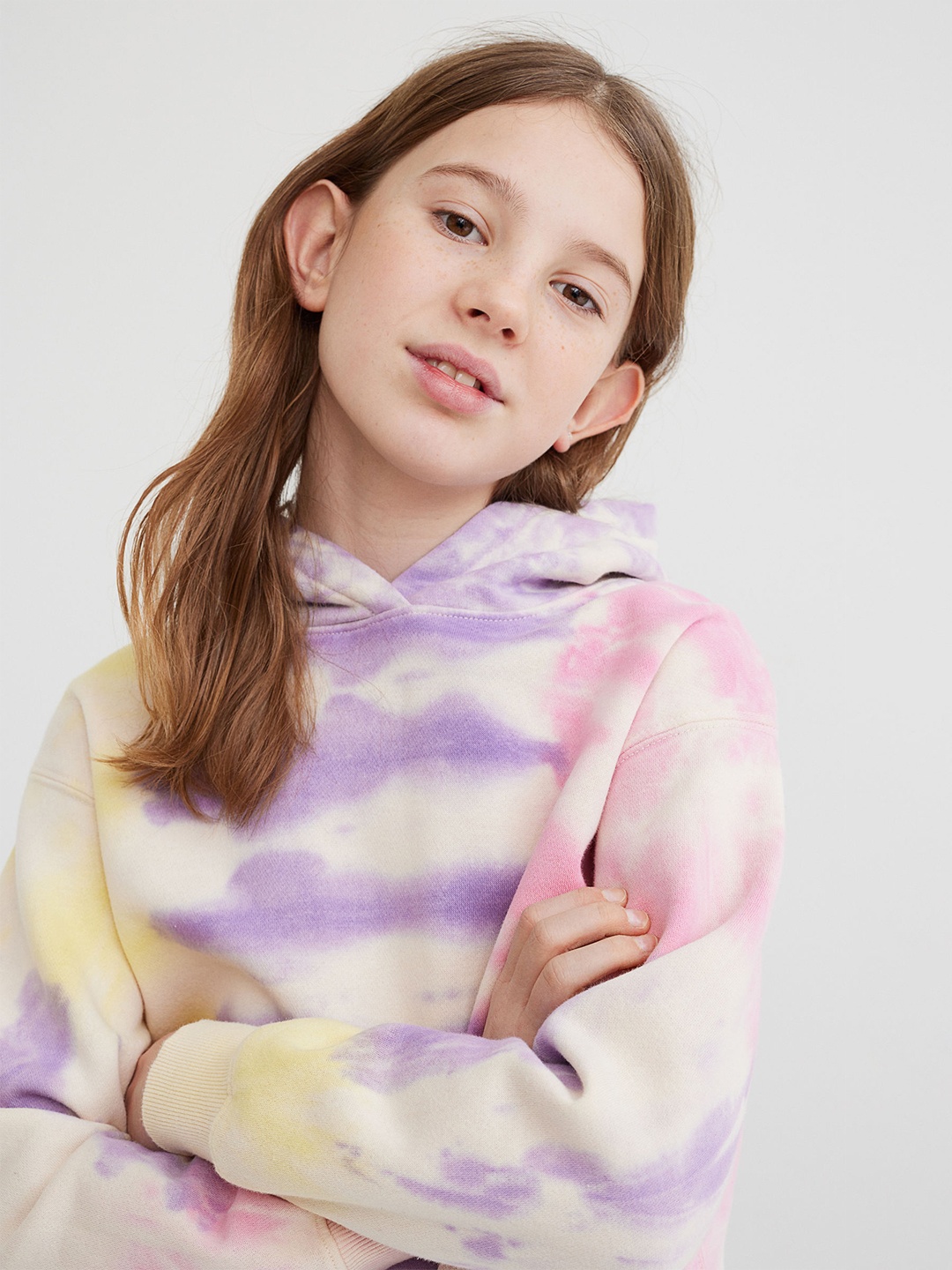 

H&M Girls Multicoloured Oversized Printed Hoodie, Multi