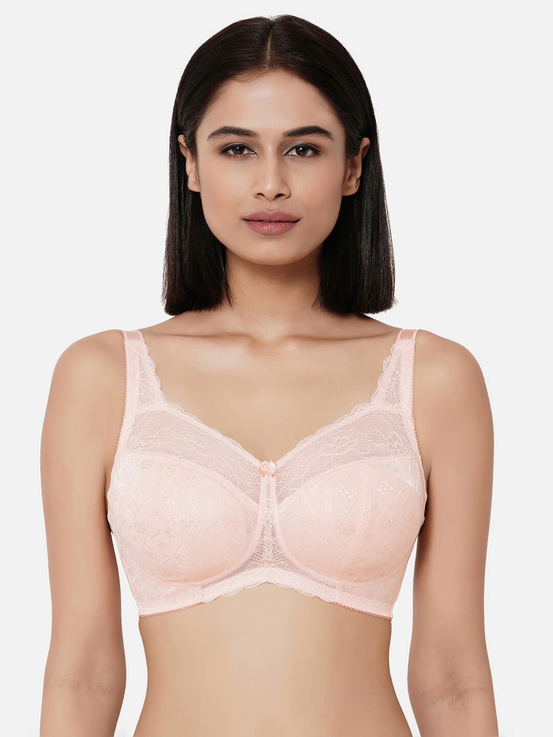 

Wacoal Peach Non-wired Non-Padded All Day Comfort Everyday Lace Bra