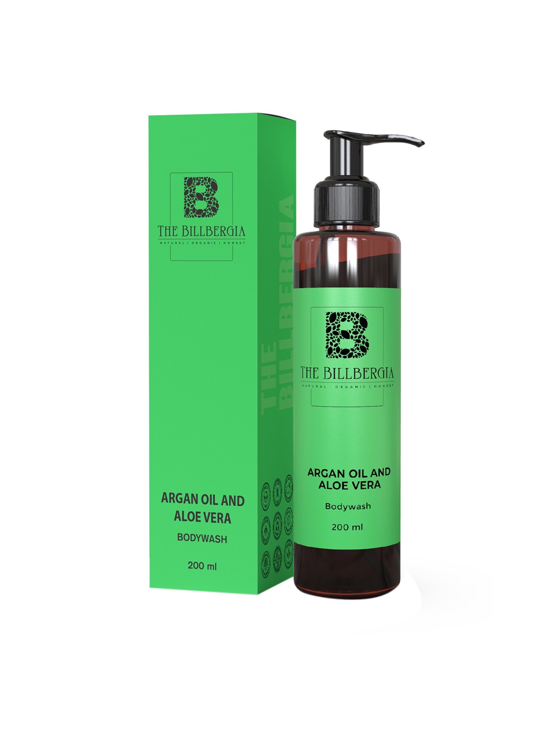 

THE BILLBERGIA Vegan Argan Oil & Aloe Vera Body Wash - 200 ml, Green