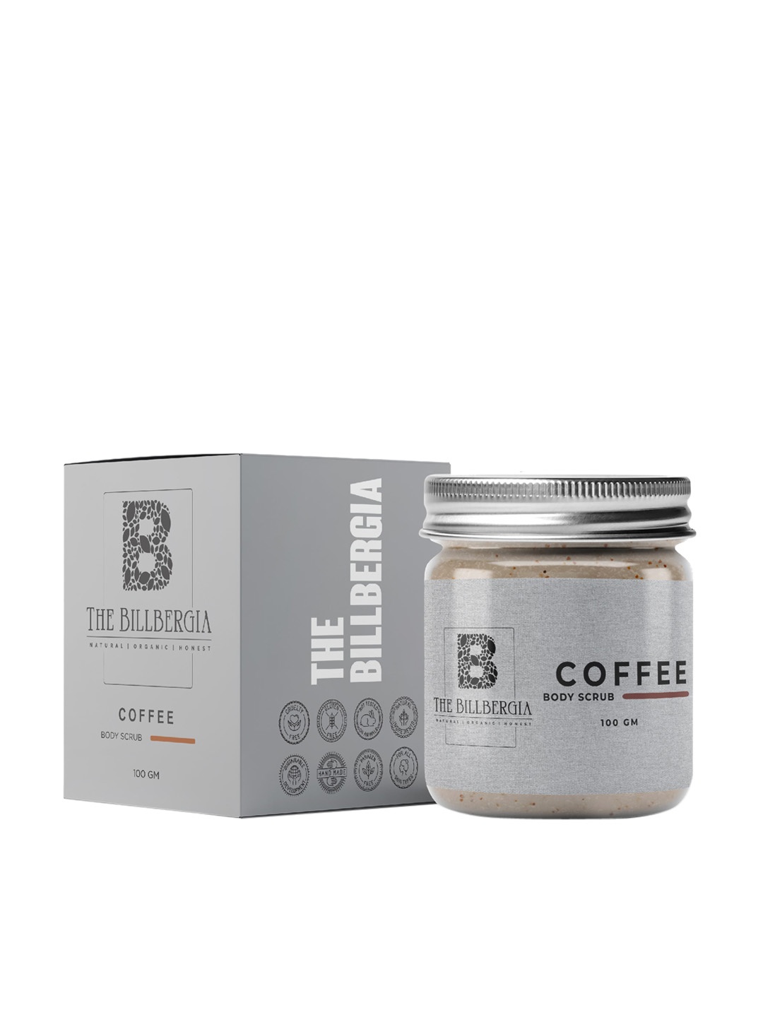 

THE BILLBERGIA Vegan Coffee Body Scrub - 100 g, Grey