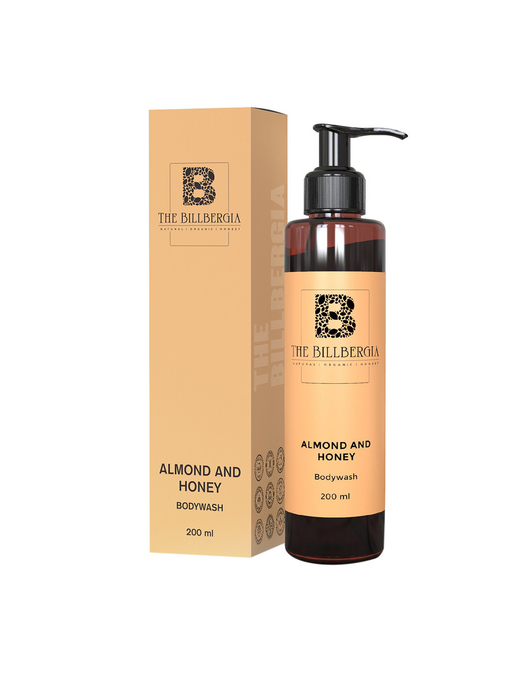 

THE BILLBERGIA Vegan Almond & Honey Body Wash for Glowing & Smooth Skin - 200 ml, Brown