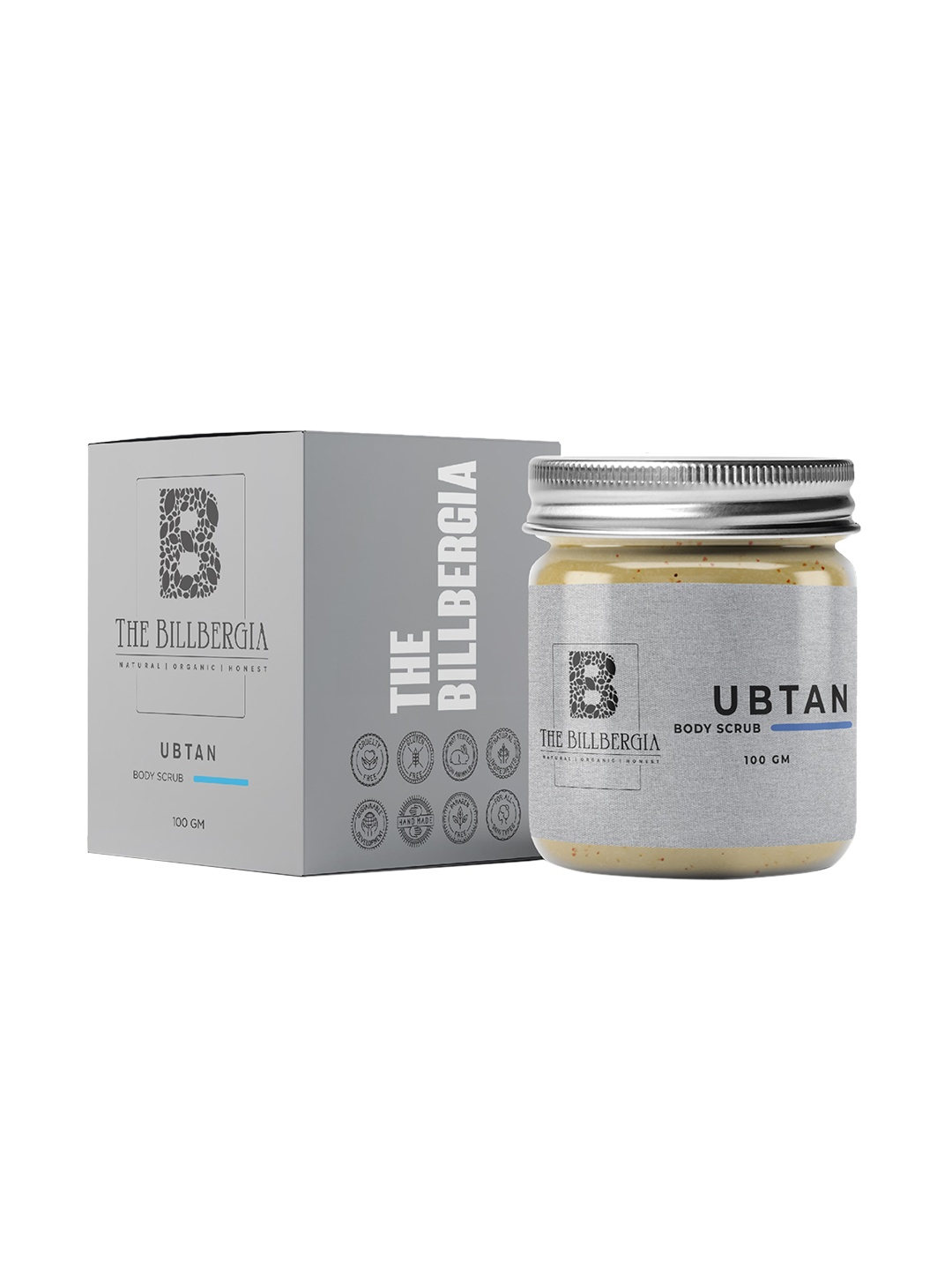 

THE BILLBERGIA Vegan Ubtan Body Scrub for Smooth & Soft Skin Tone - 100 g, Grey