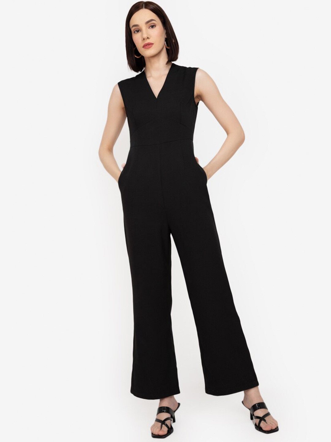 

ZALORA WORK Black Basic Jumpsuit