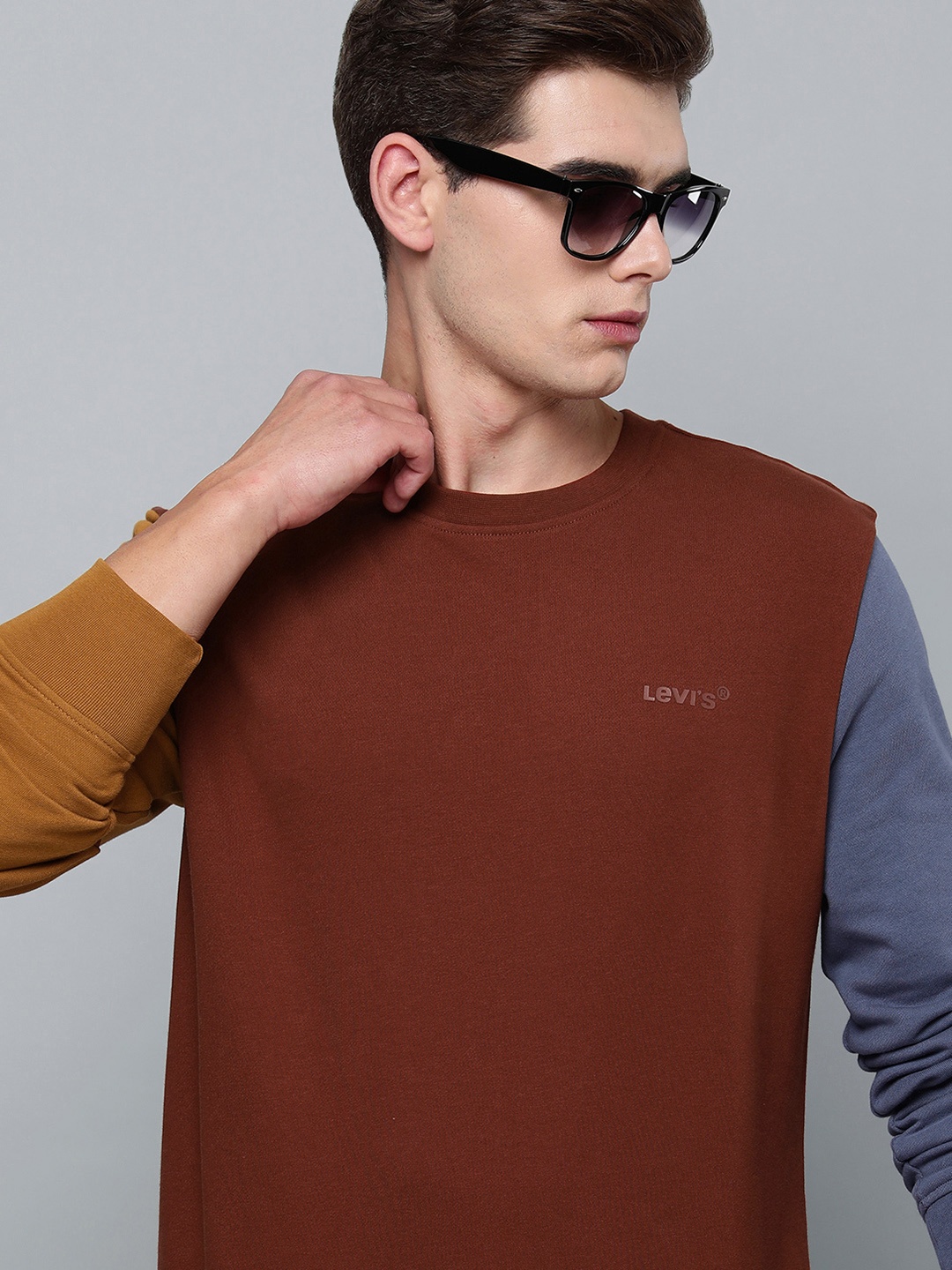 

Levis Men Red Colourblocked Full Sleeved Casual Sweatshirt
