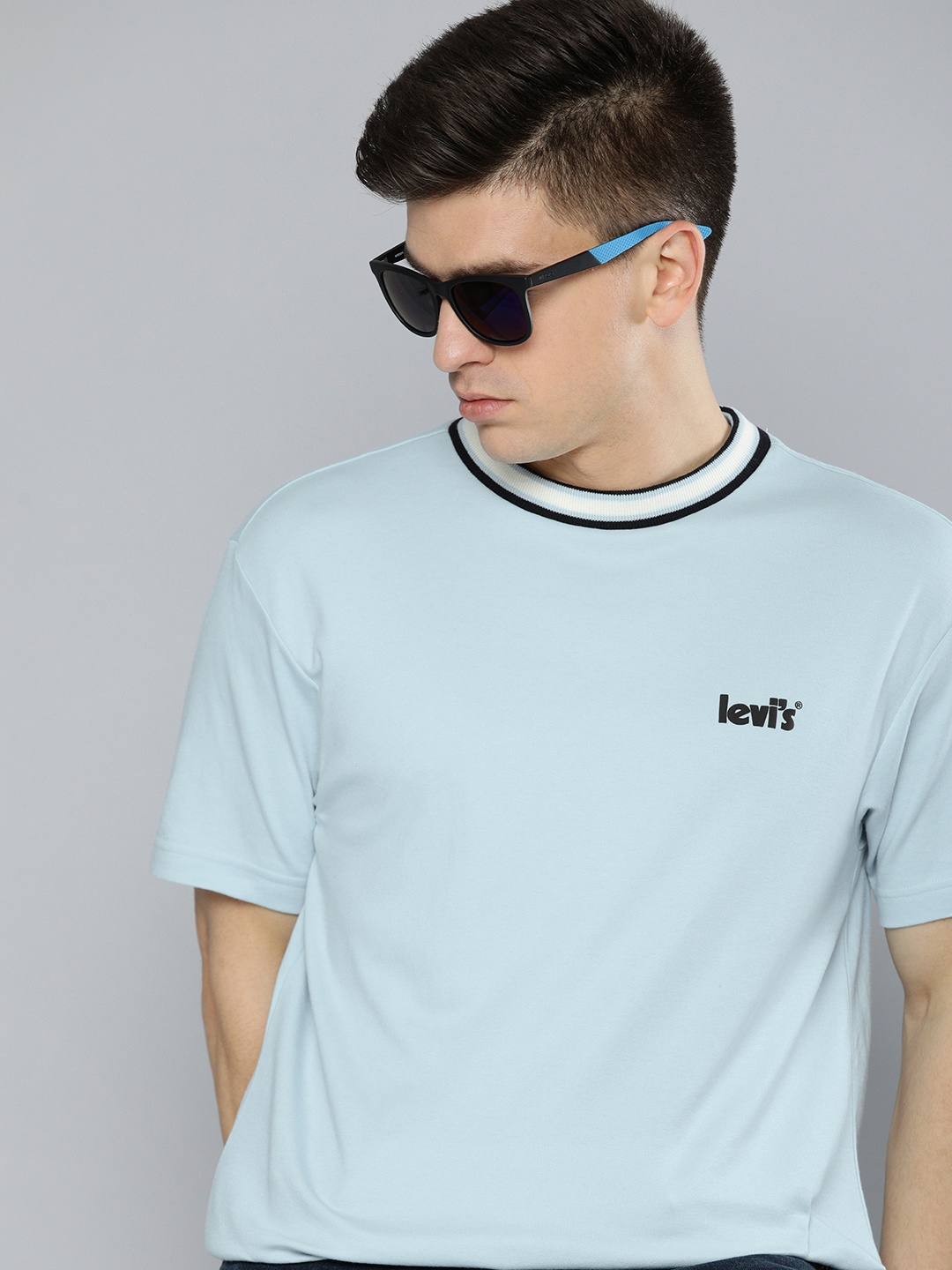 

Levis Men Blue & Black Printed Extended Sleeves T-shirt
