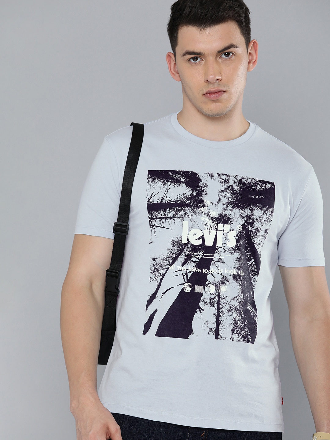 

Levis Men Blue & Navy Blue Abstract Printed Pure Cotton T-shirt