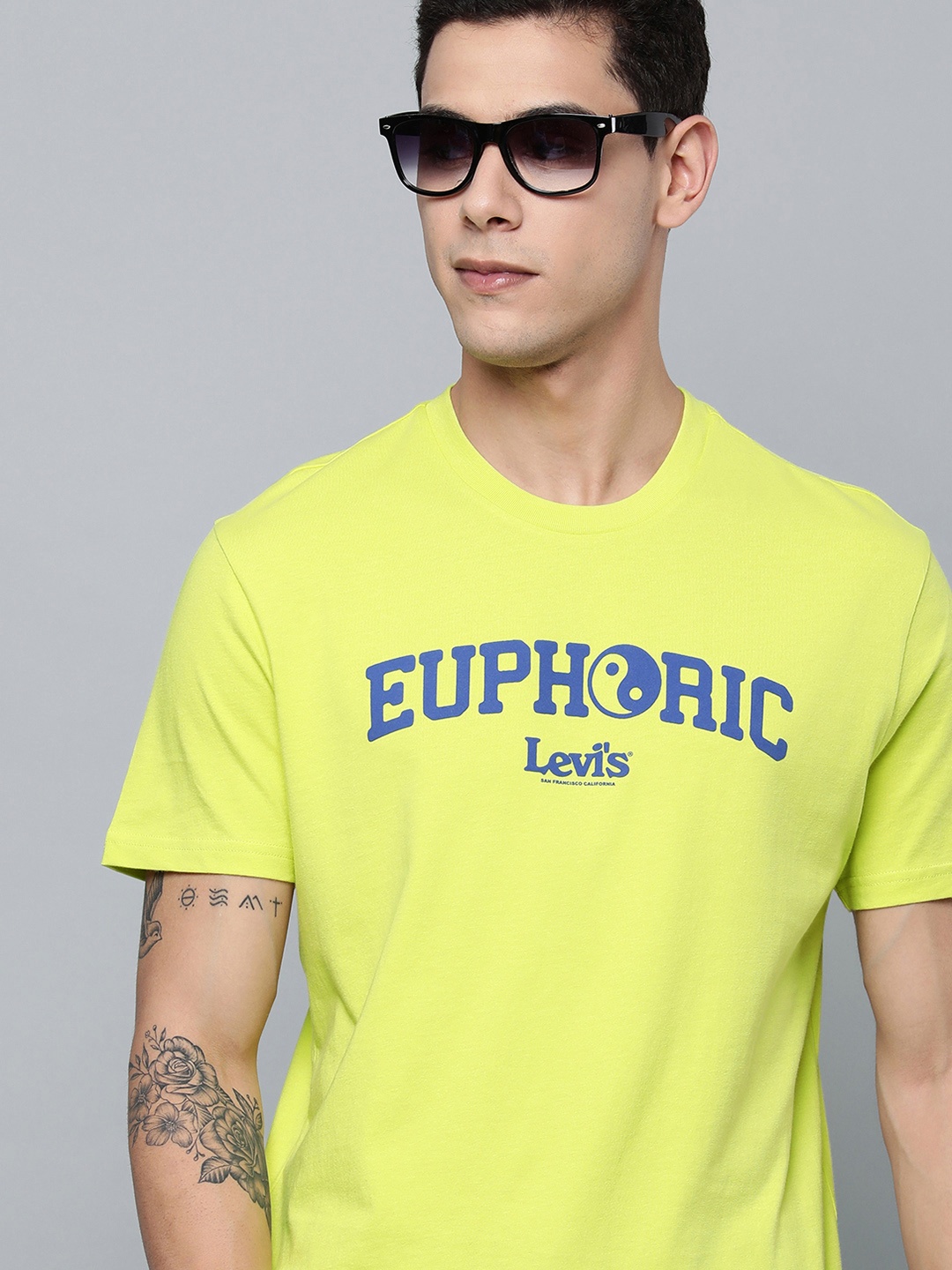

Levis Men Yellow Typography Printed Pure Cotton T-shirt