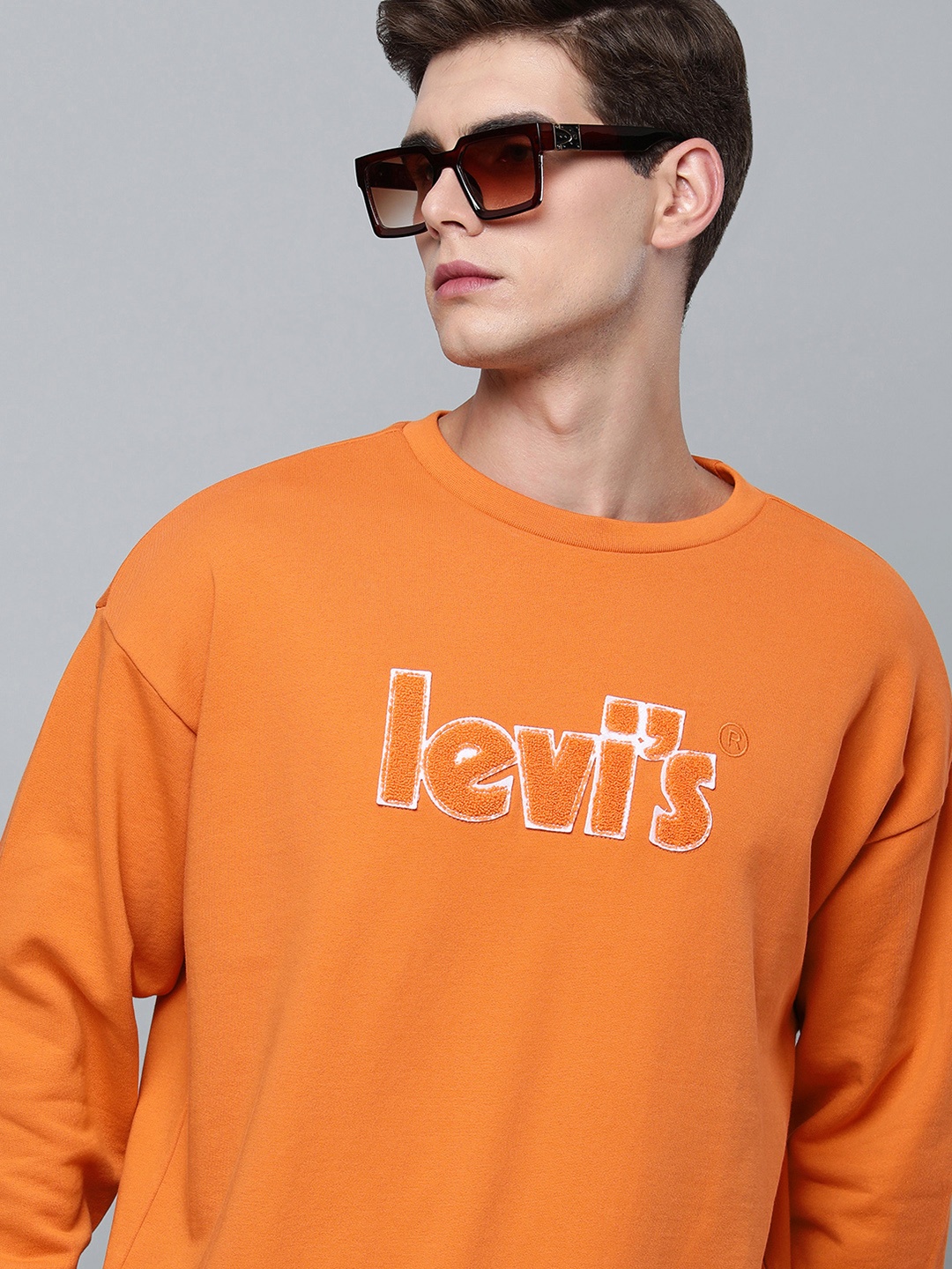 

Levis Men Orange Typography Printed Full Sleeved Casual Sweatshirt