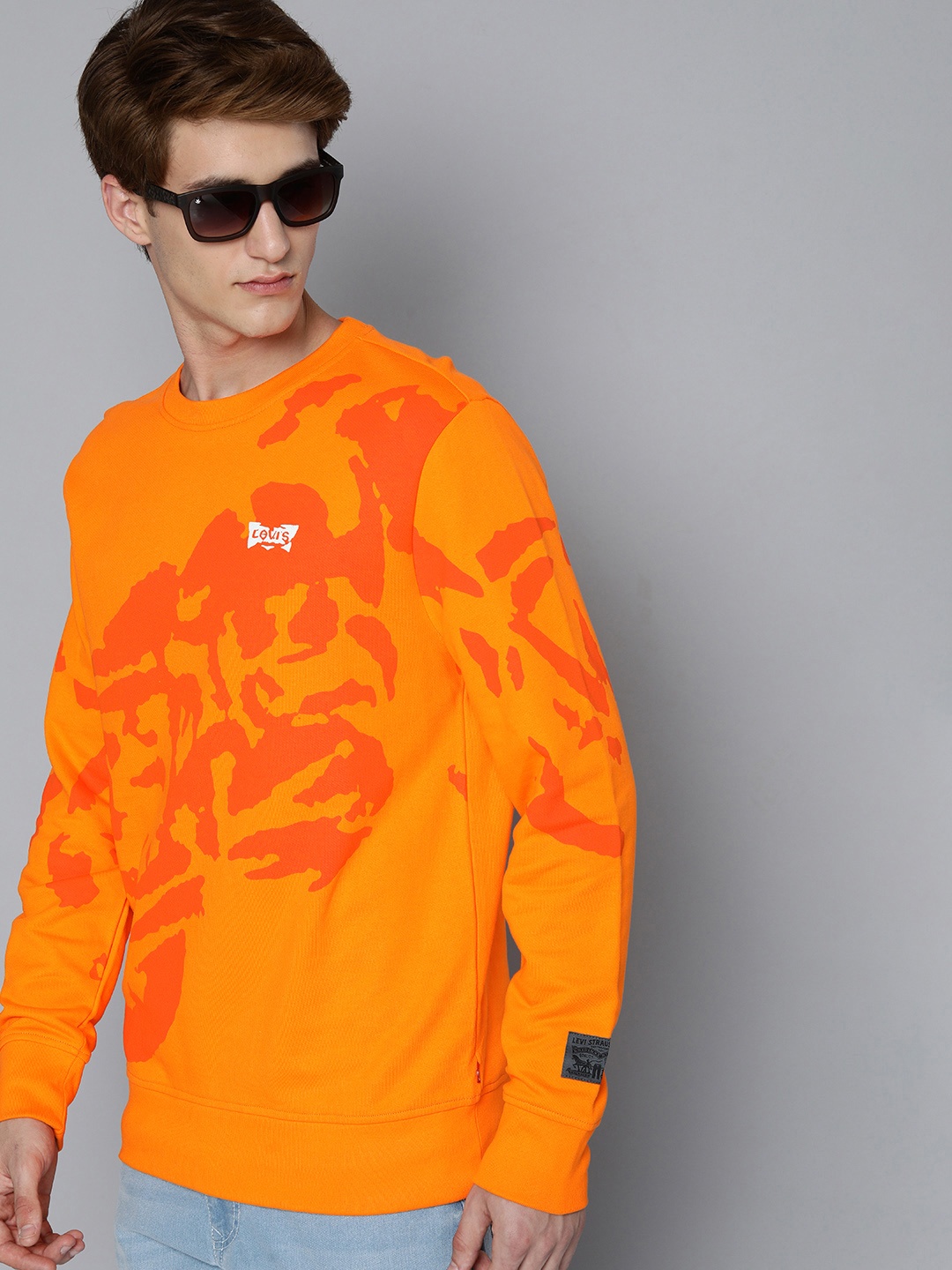 

Levis Men Camouflage Printed Pure Cotton Sweatshirt, Orange