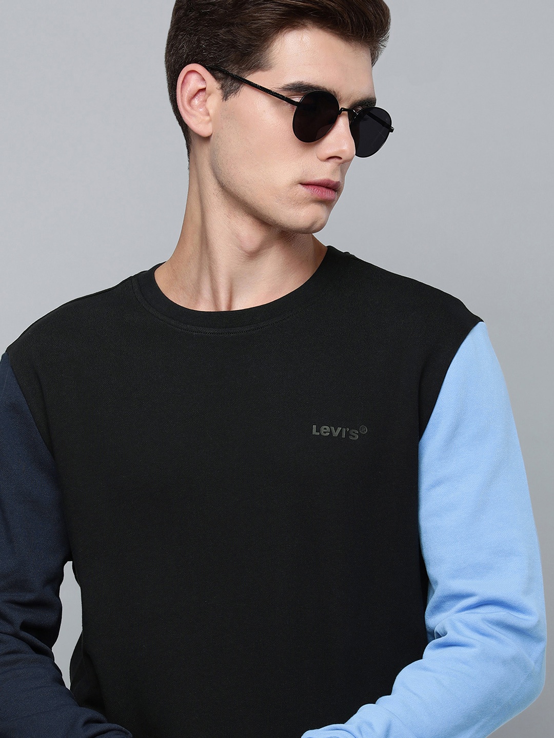 

Levis Men Black Colourblocked Full Sleeved Casual Sweatshirt