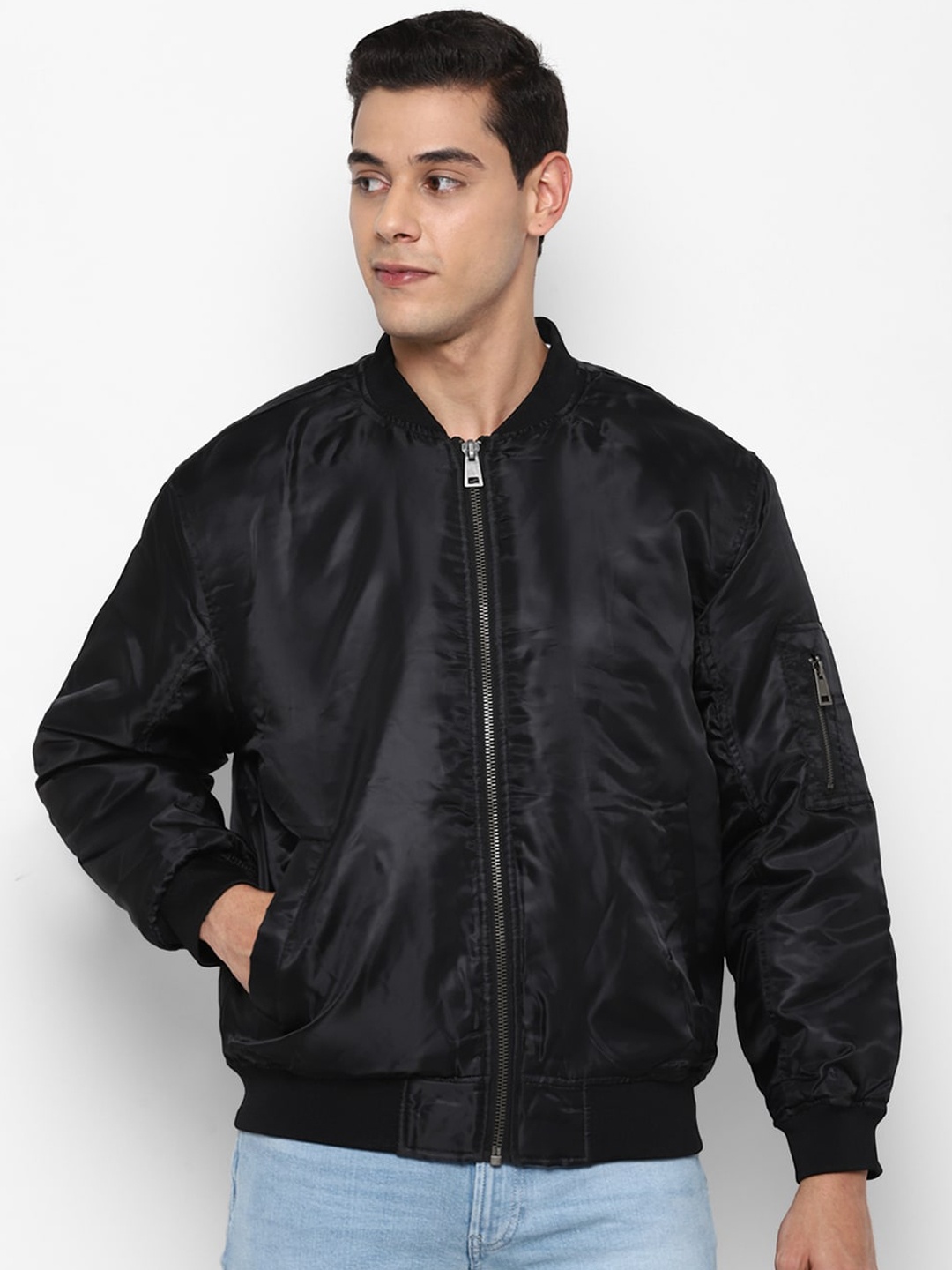

FOREVER 21 Men Black Bomber Jacket