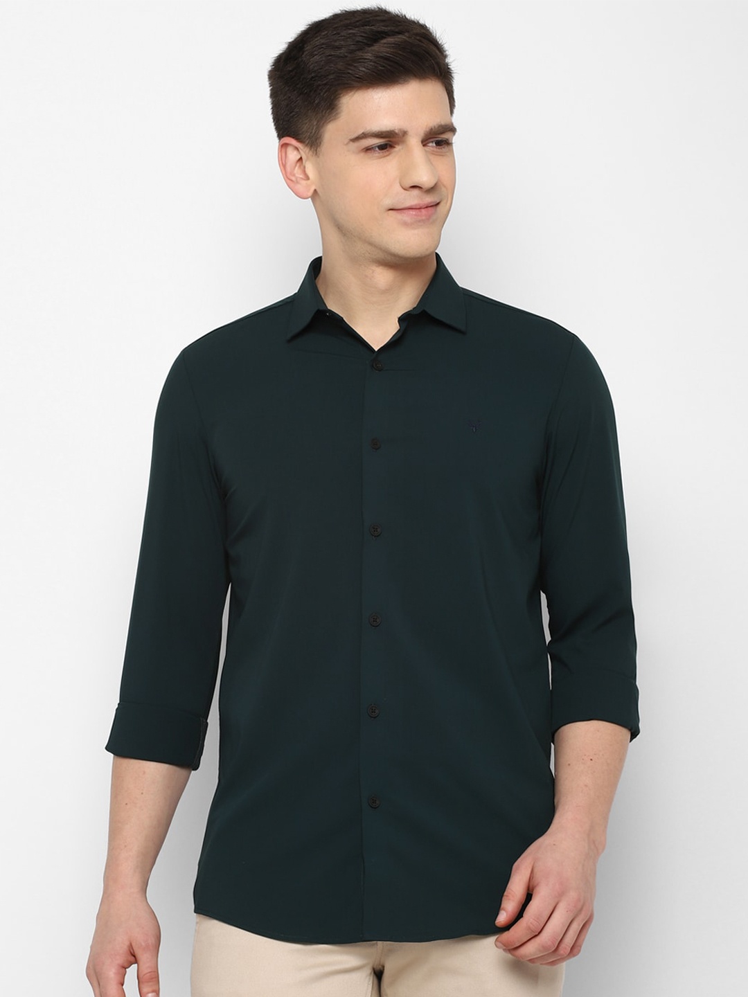 

Allen Solly Men Green Slim Fit Casual Shirt