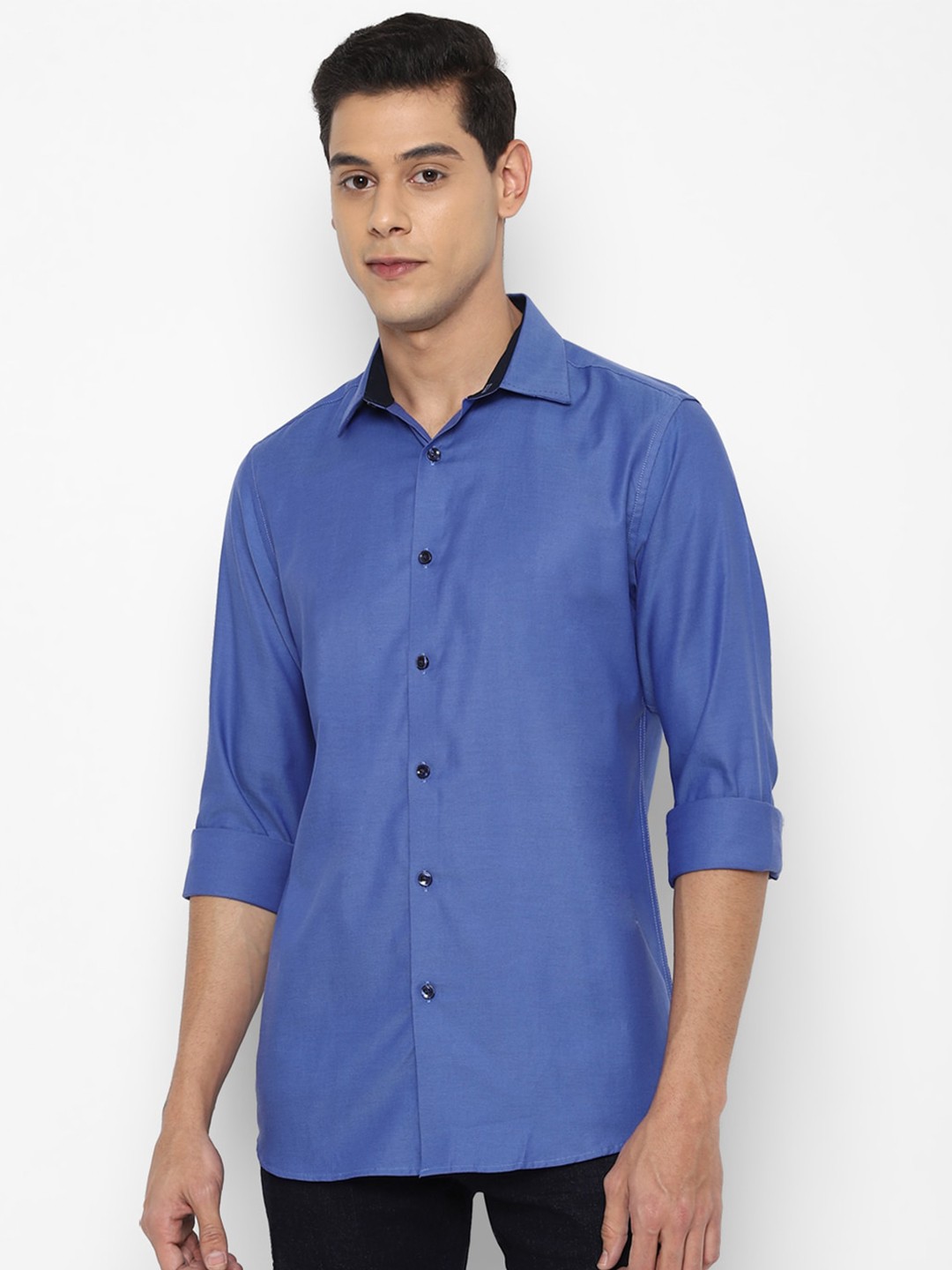 

Allen Solly Men Blue Slim Fit Pure Cotton Casual Shirt