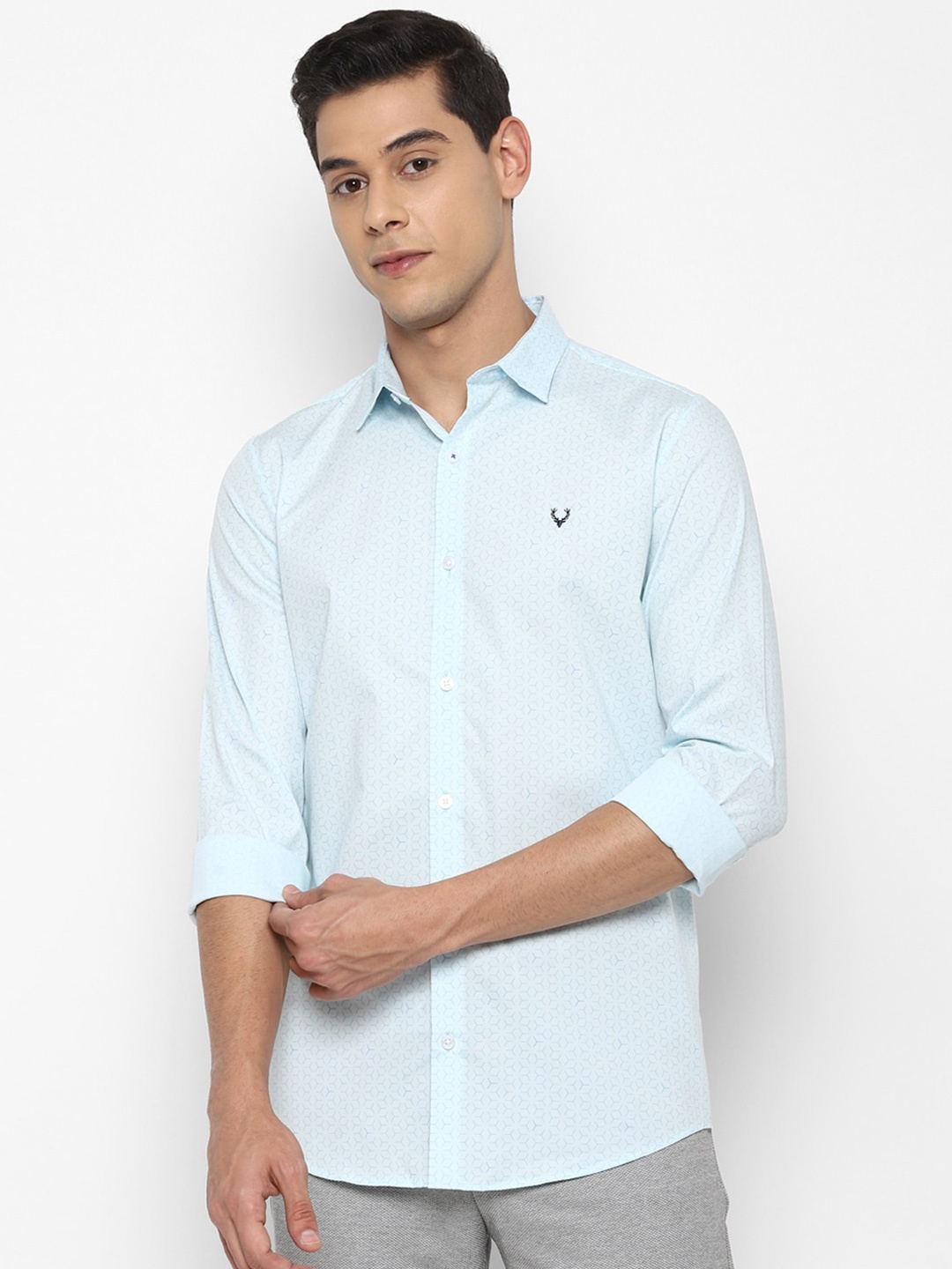 

Allen Solly Men Blue Slim Fit Printed Casual Shirt