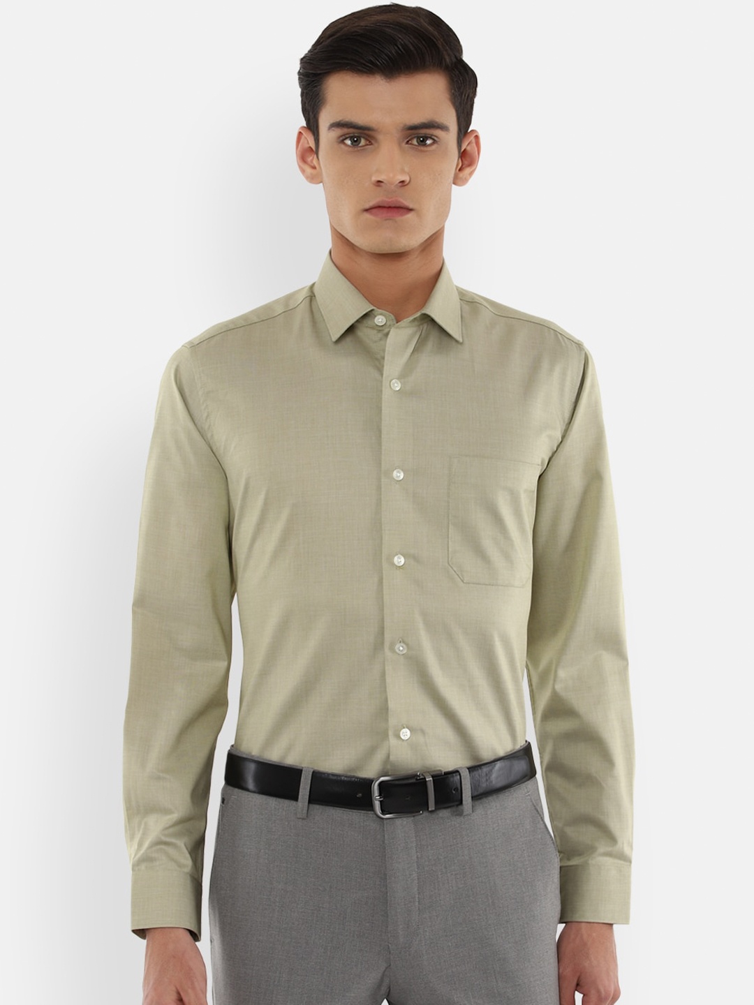 

Louis Philippe Men Olive Green Slim Fit Formal Shirt