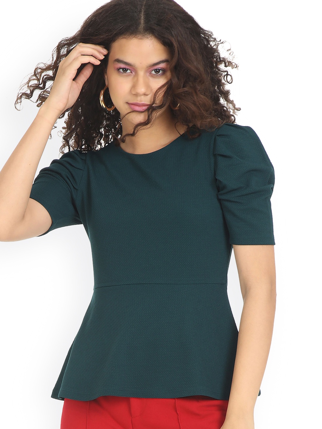 

Sugr Teal Green Peplum Top