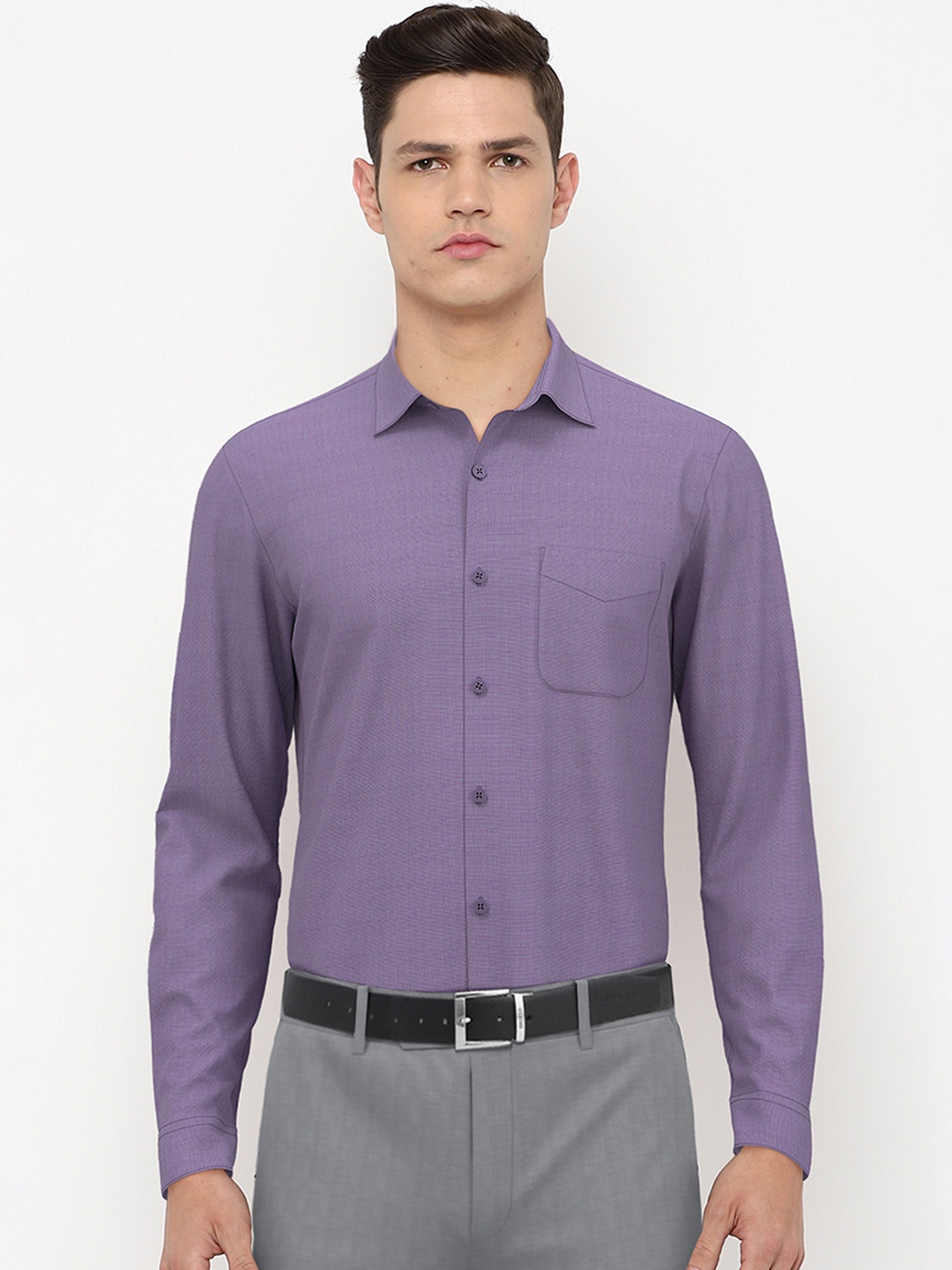 

Peter England Elite Men Purple Slim Fit Formal Shirt