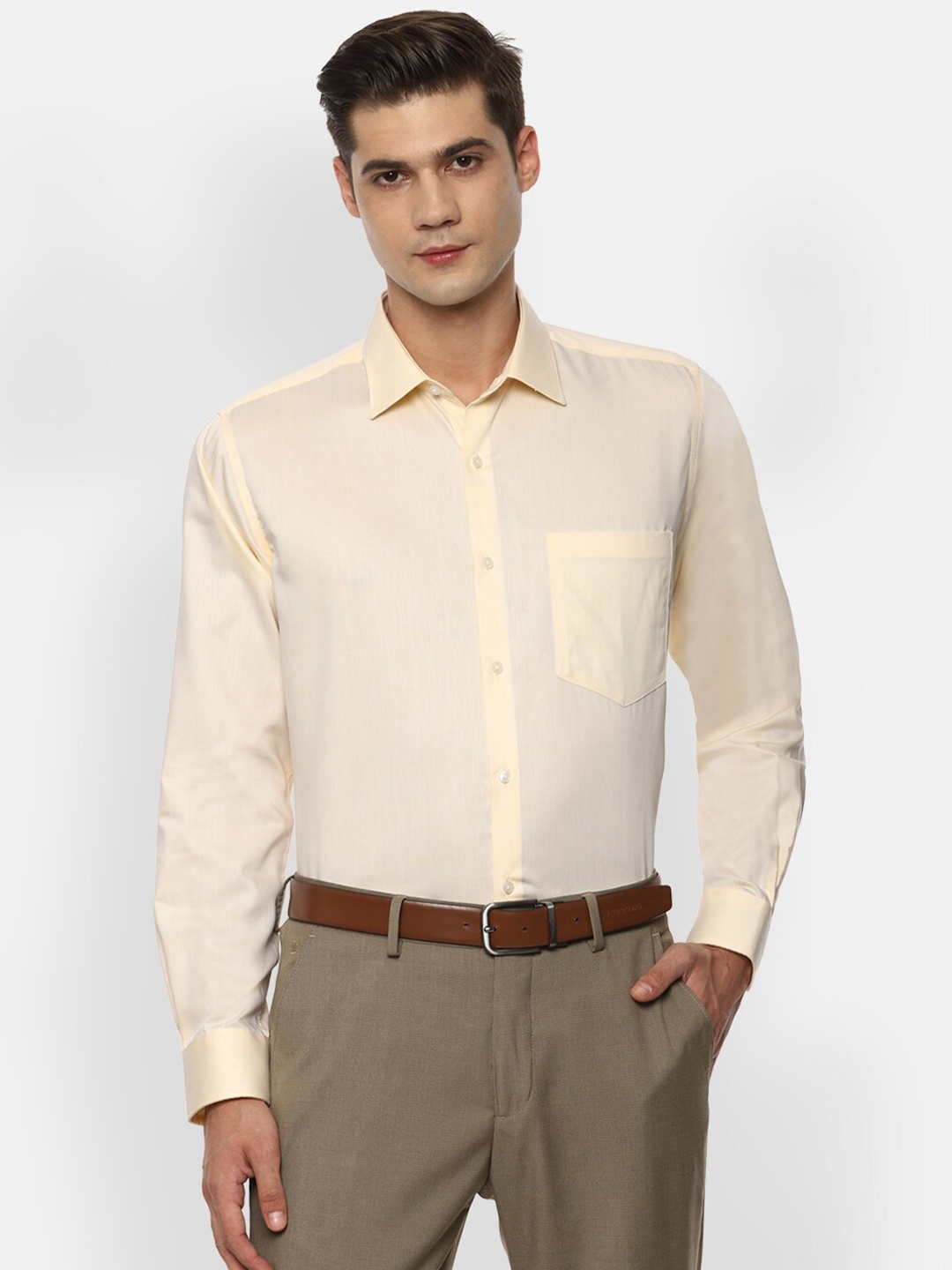 

Van Heusen Men Yellow Cotton Formal Shirt