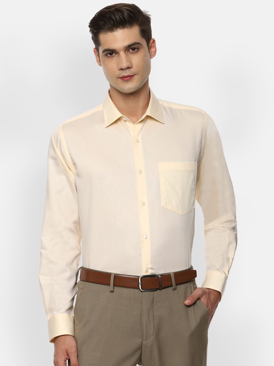 

Van Heusen Men Yellow Cotton Formal Shirt