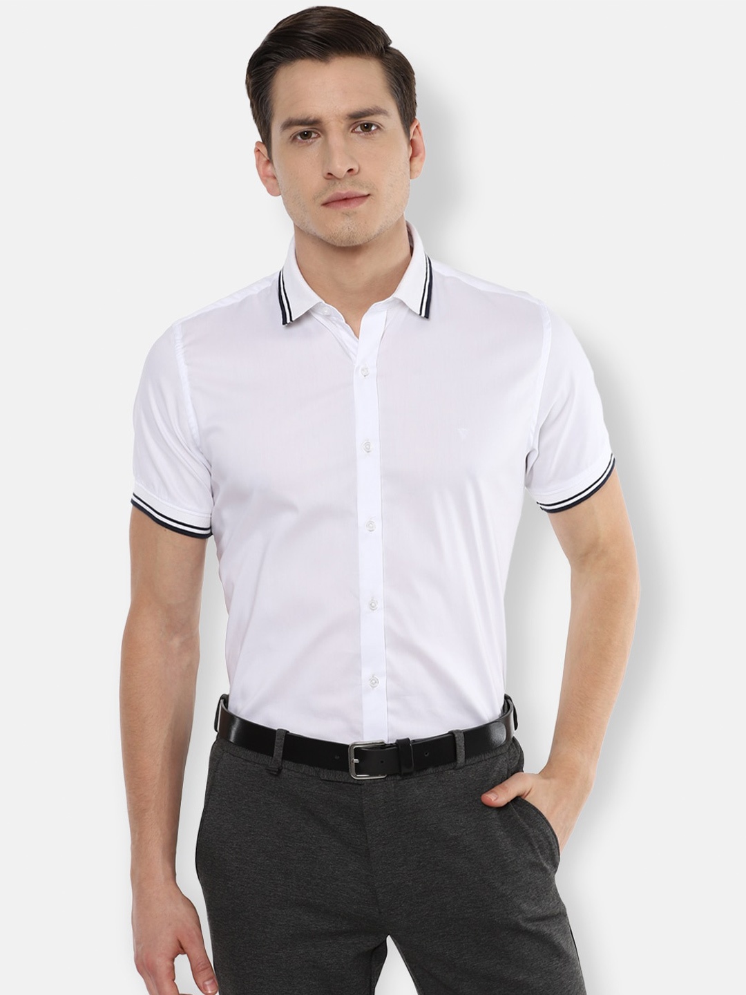 

Van Heusen Men White Slim Fit Casual Shirt