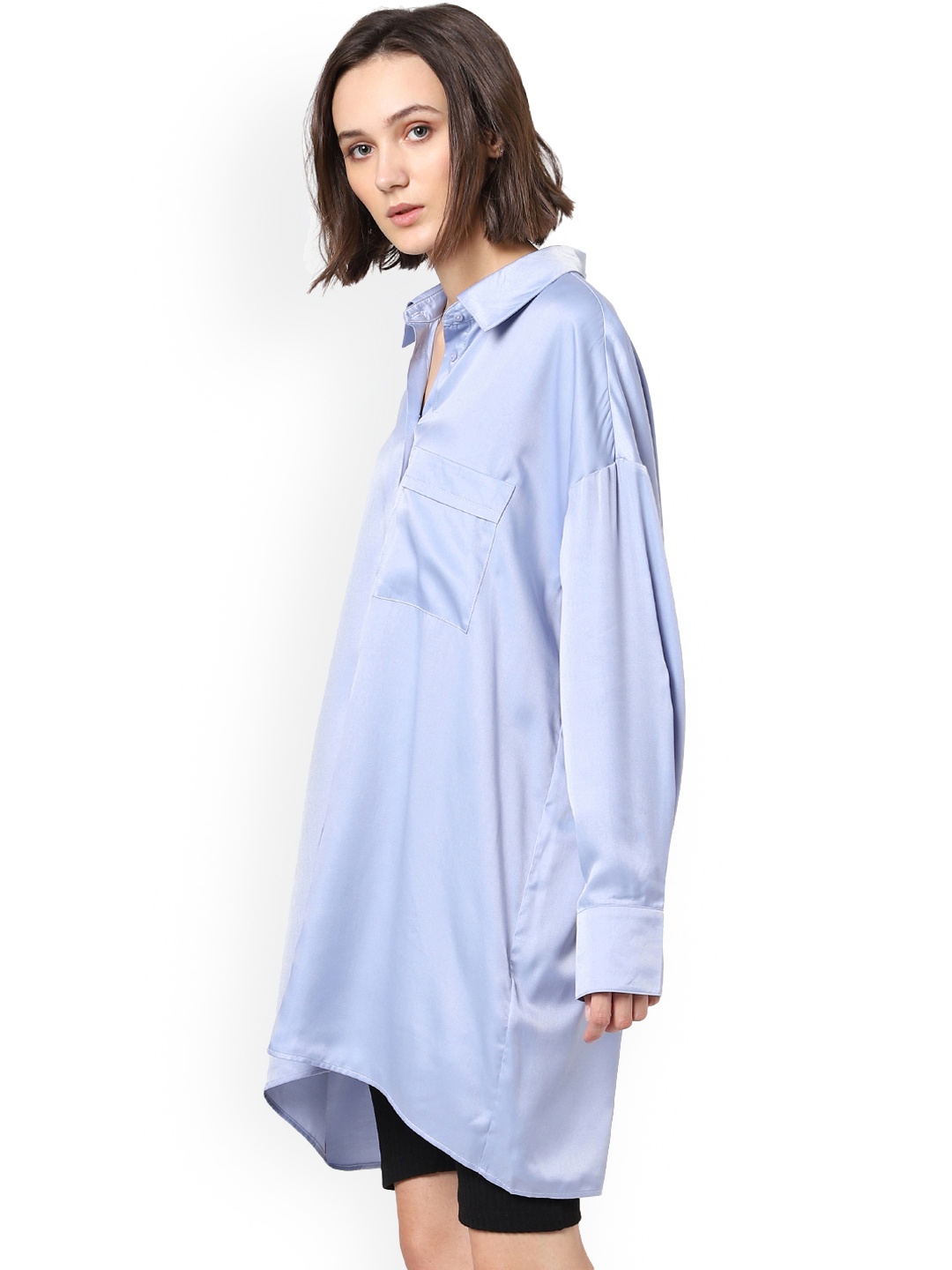 

ONLY Women Blue Boxy Casual Shirt