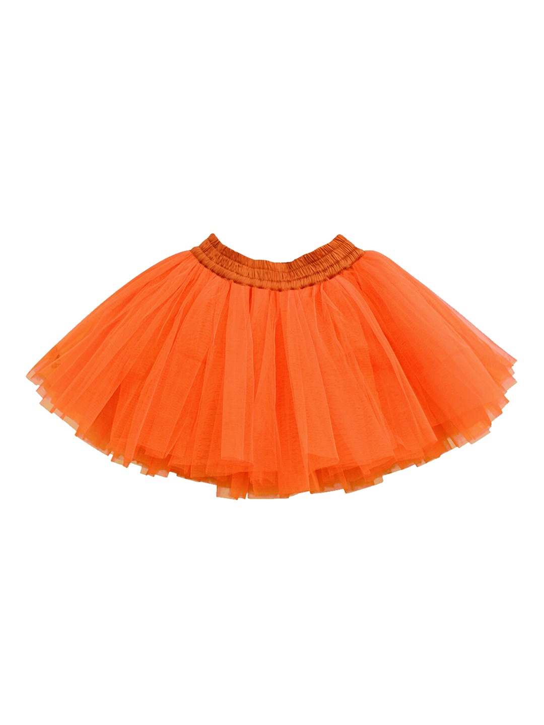 

A.T.U.N. Girls Orange Solid Flared Mini Skirt