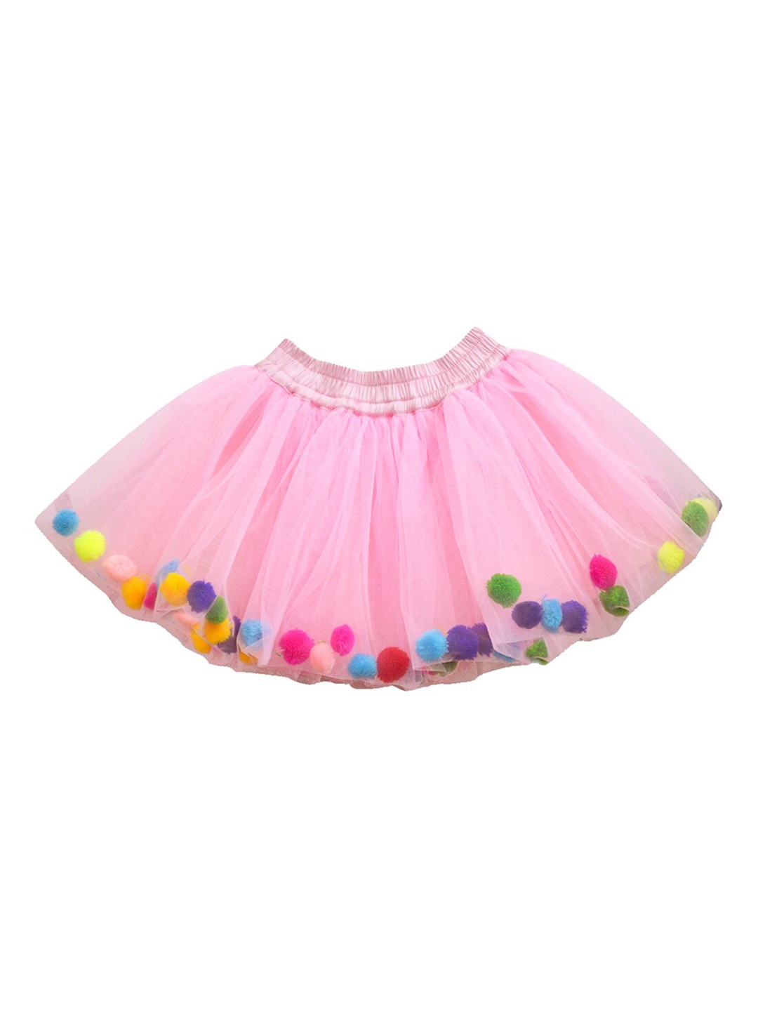 

A.T.U.N. Girls Pink Solid Flared Mini Tutu Skirt