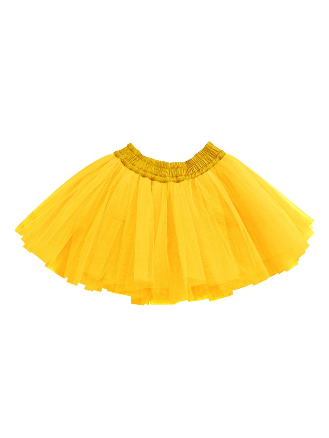 

A.T.U.N. Girls Yellow Solid Flared Mini Tutu Skirt