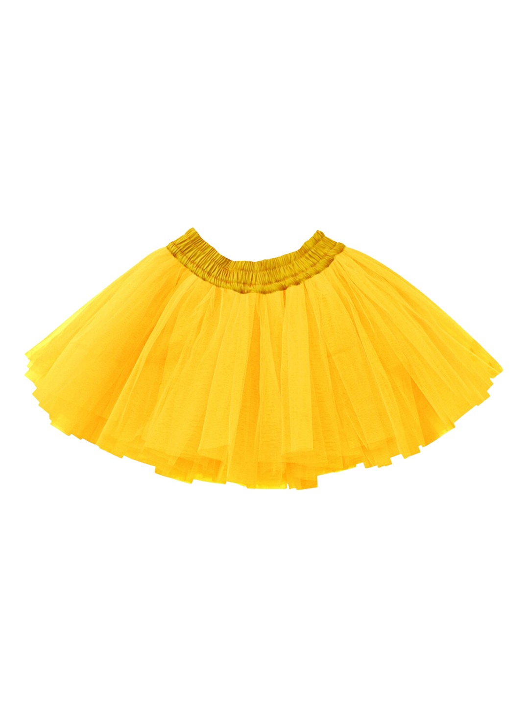 

A.T.U.N. Girls Yellow Solid Flared Mini Tutu Skirt