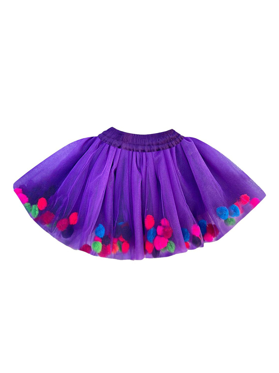 

A.T.U.N. Girls Purple Solid Flared Mini Tutu Skirt