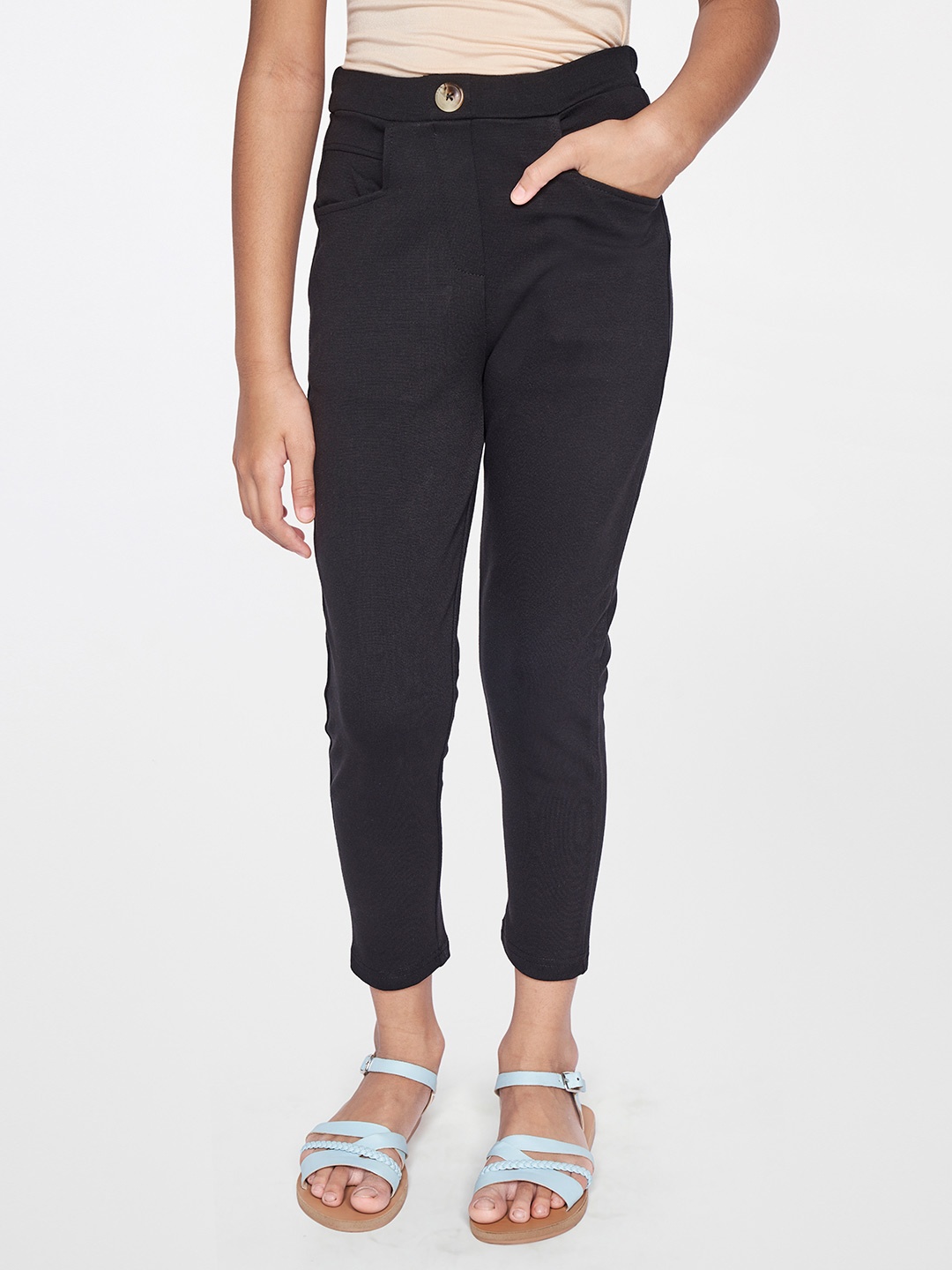 

Global Desi Girls Black Slip-On Trousers