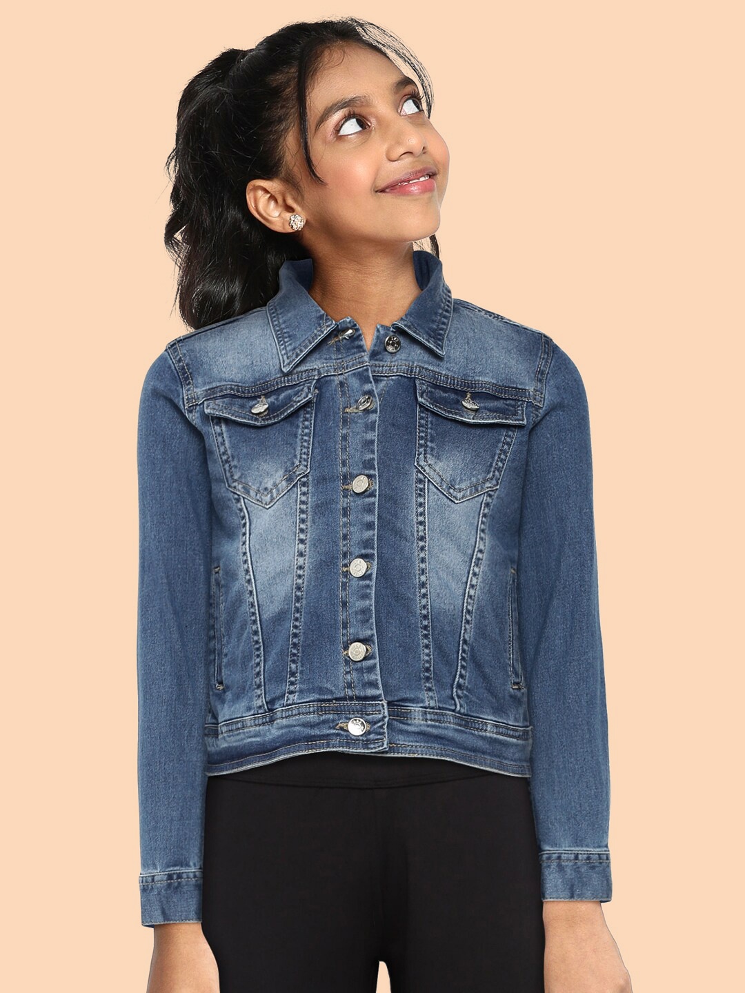 

AND Girls Blue Washed Denim Jacket