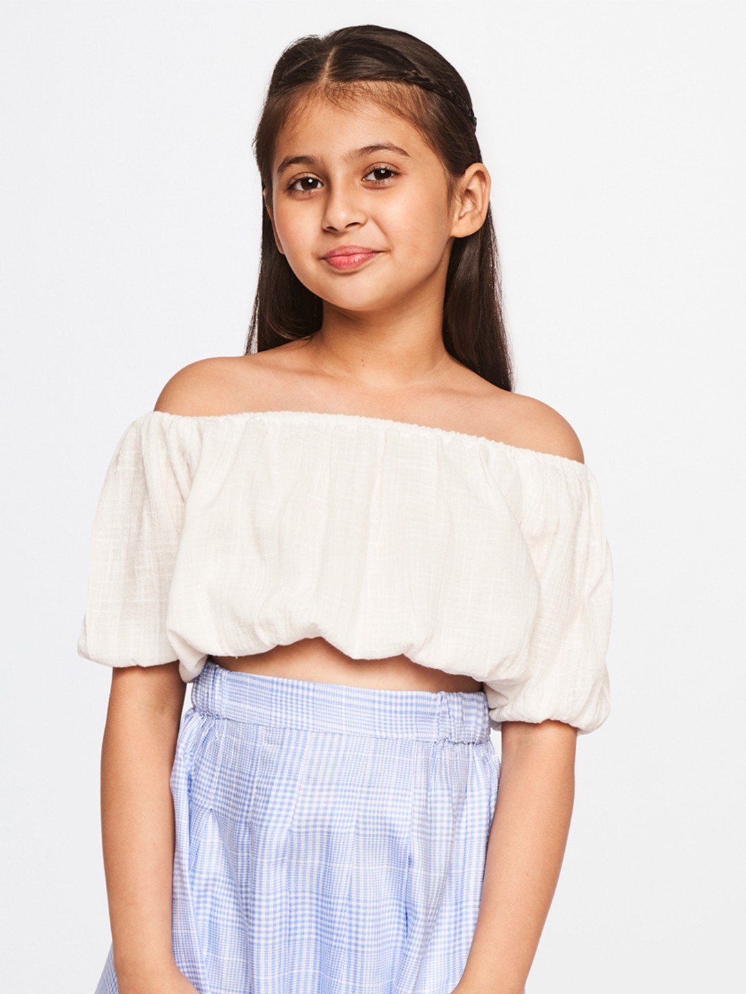 

AND Girls White & Blue Top with Skirt