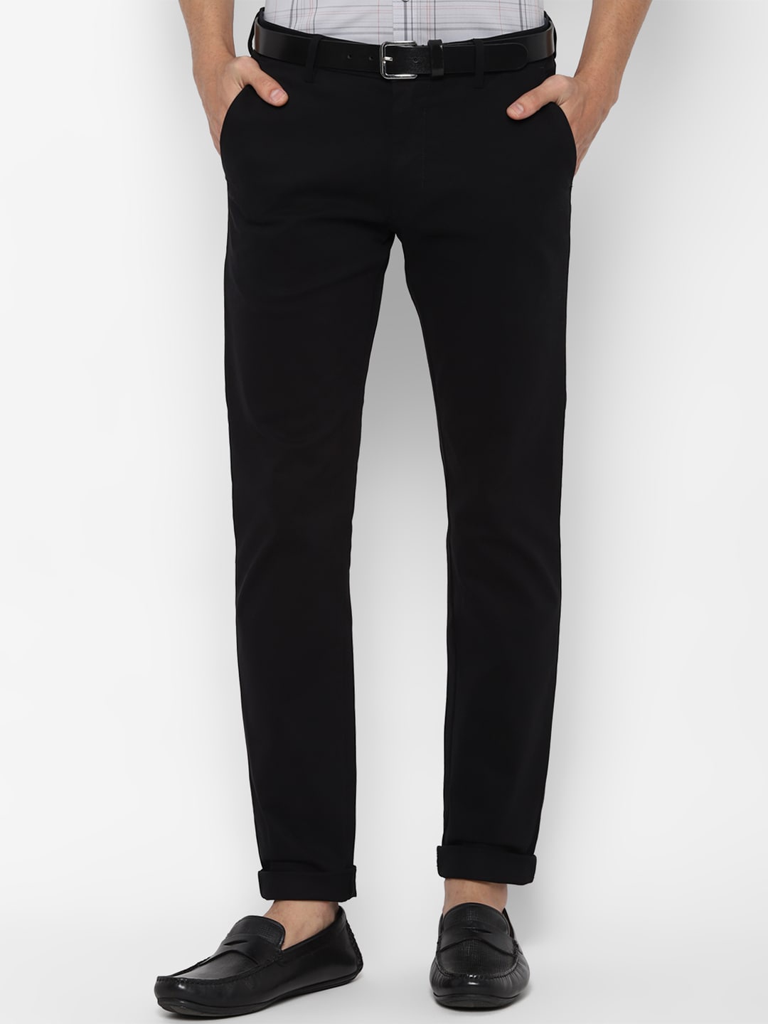 

Allen Solly Men Black Slim Fit Trousers